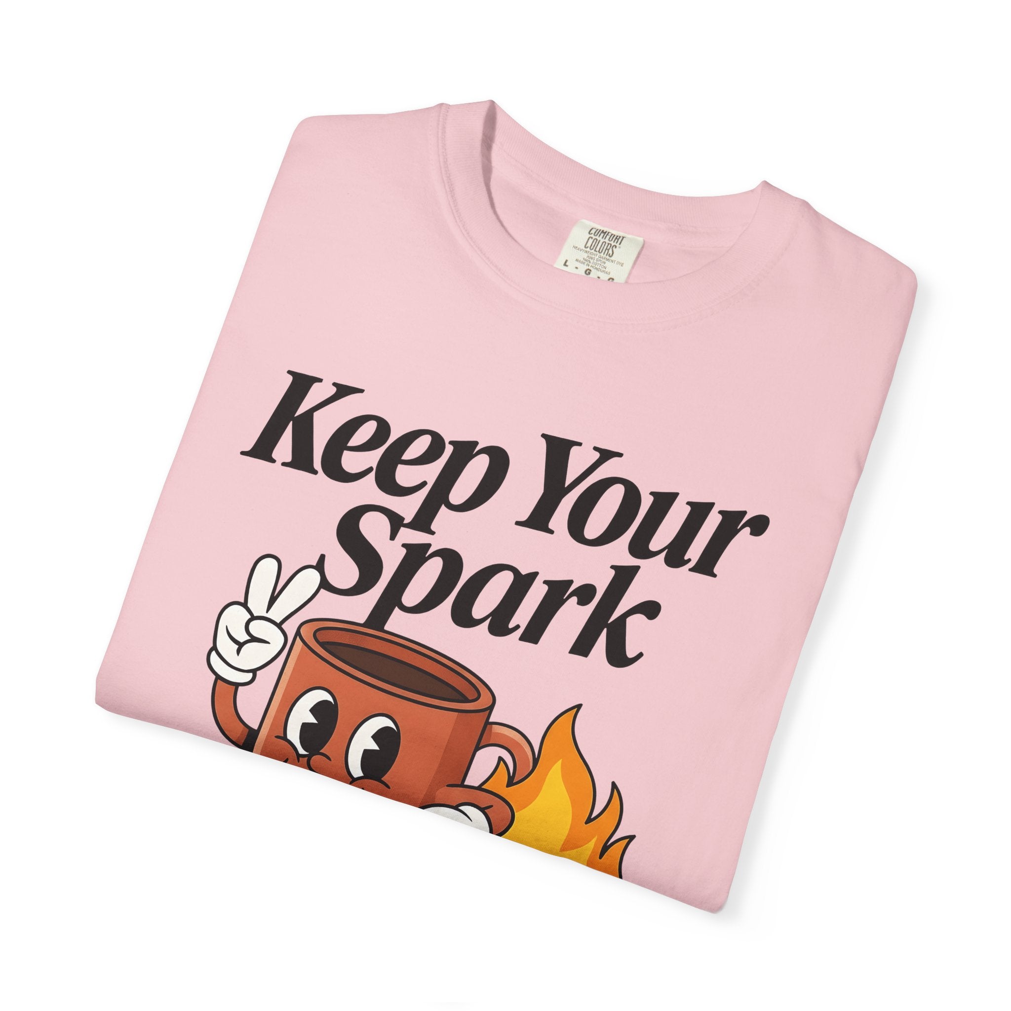 Coffee Cup Fire Shirt Cute Brew Gift Women Comic Tee Coffee Cup T-Shirt Kawaii Fan Cartoon Tshirt Coffee Graphic Vintage Peace Gesture