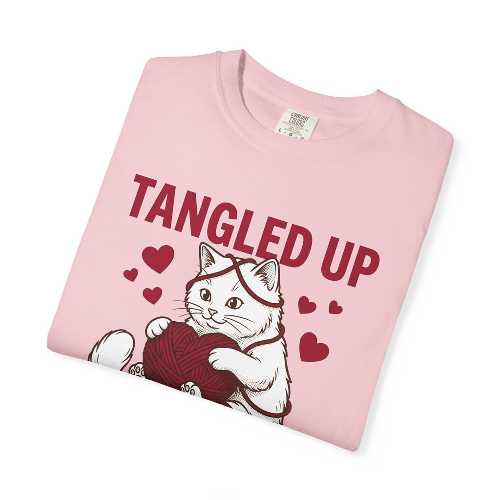 Kitten Wool Shirt Cat Romance Gift Women Sketch Tee Woolly Kitten T-Shirt Cat Fan Feline Graphic Tshirt Valentine Design Retro Love Symbols