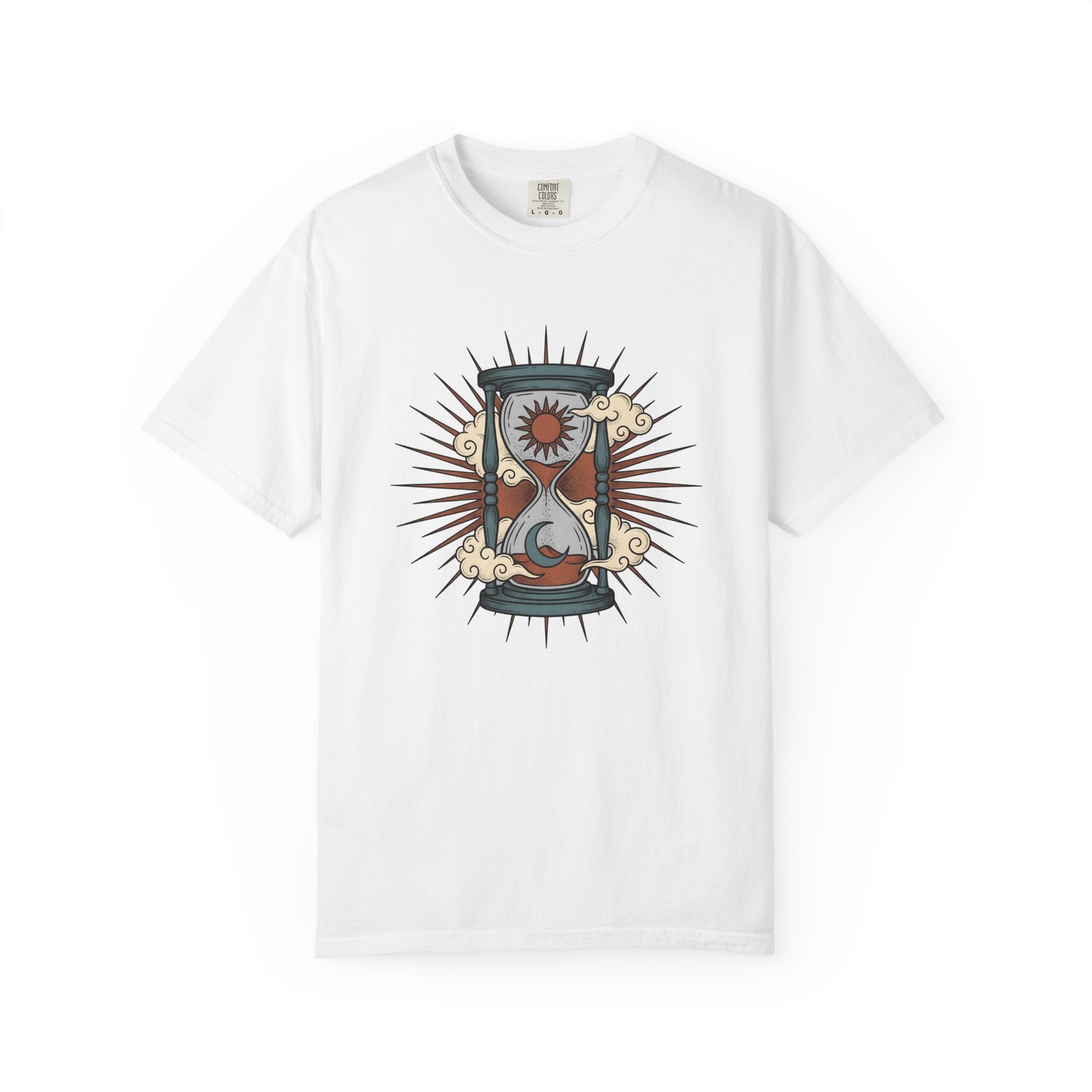 Hourglass Sun Moon Shirt Boho Chic Astrology Gift Women Hippie Tee Timeglass T-Shirt Bohemian Fan Psychedelic Tshirt Zodiac Graphic Retro
