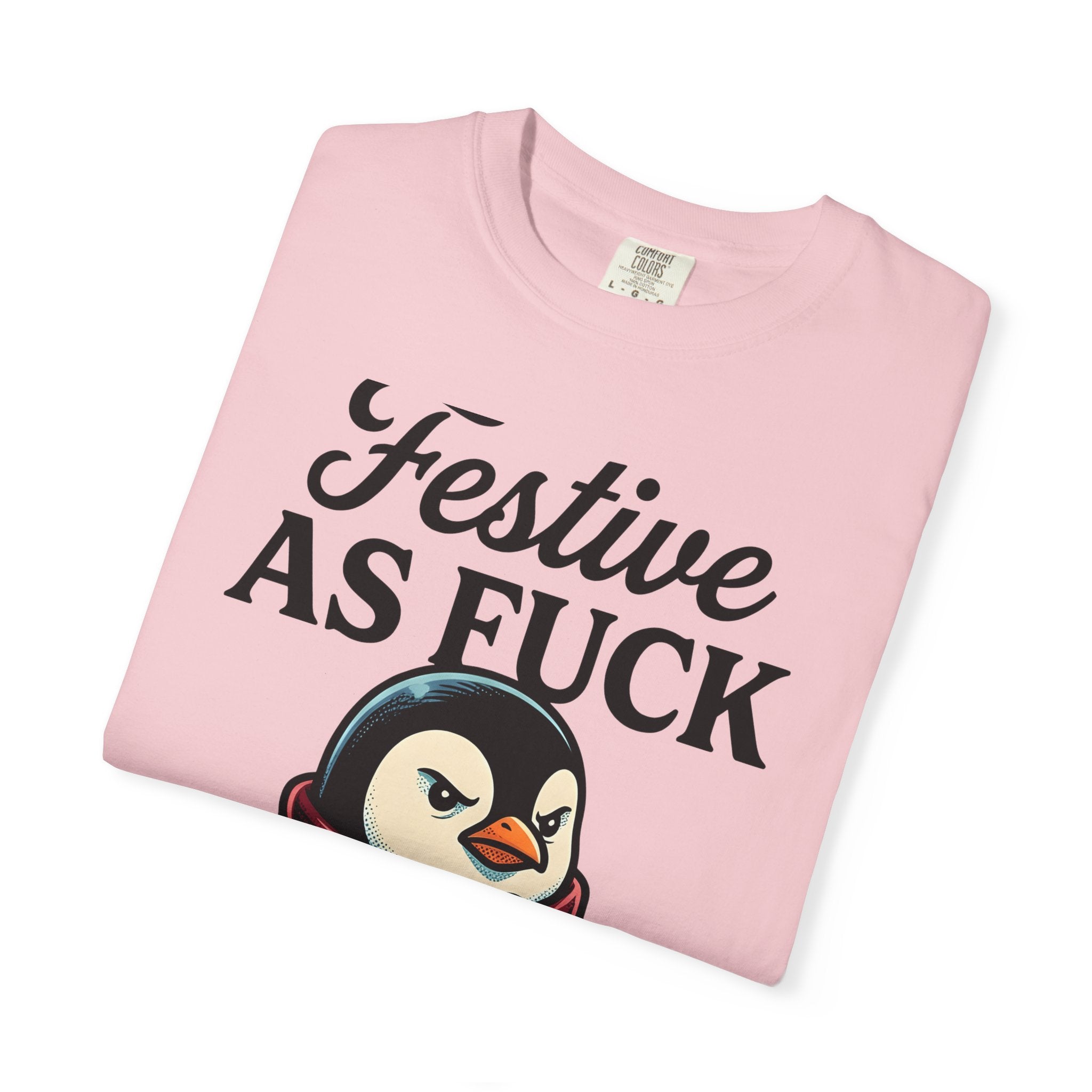 Penguin Winter Wrap Shirt Christmas Comedy Gift Women Line Art Tee Penguin T-Shirt Xmas Fan Minimalist Tshirt Humor Graphic Hand Drawn Snowy