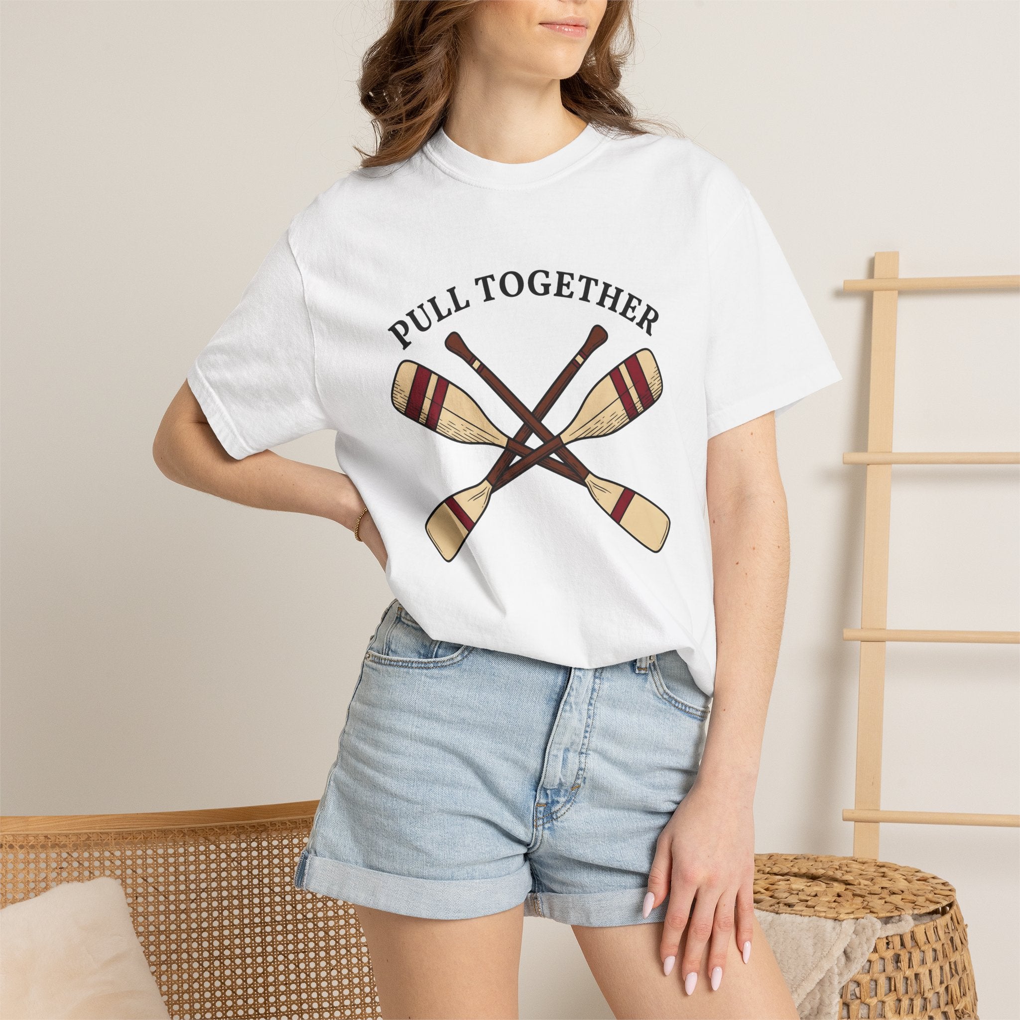 Crossed Oars Shirt Sports Rowing Gift Women Hand Drawn Tee Oars T-Shirt Athlete Fan Sculling Graphic Vintage Stripes Tshirt