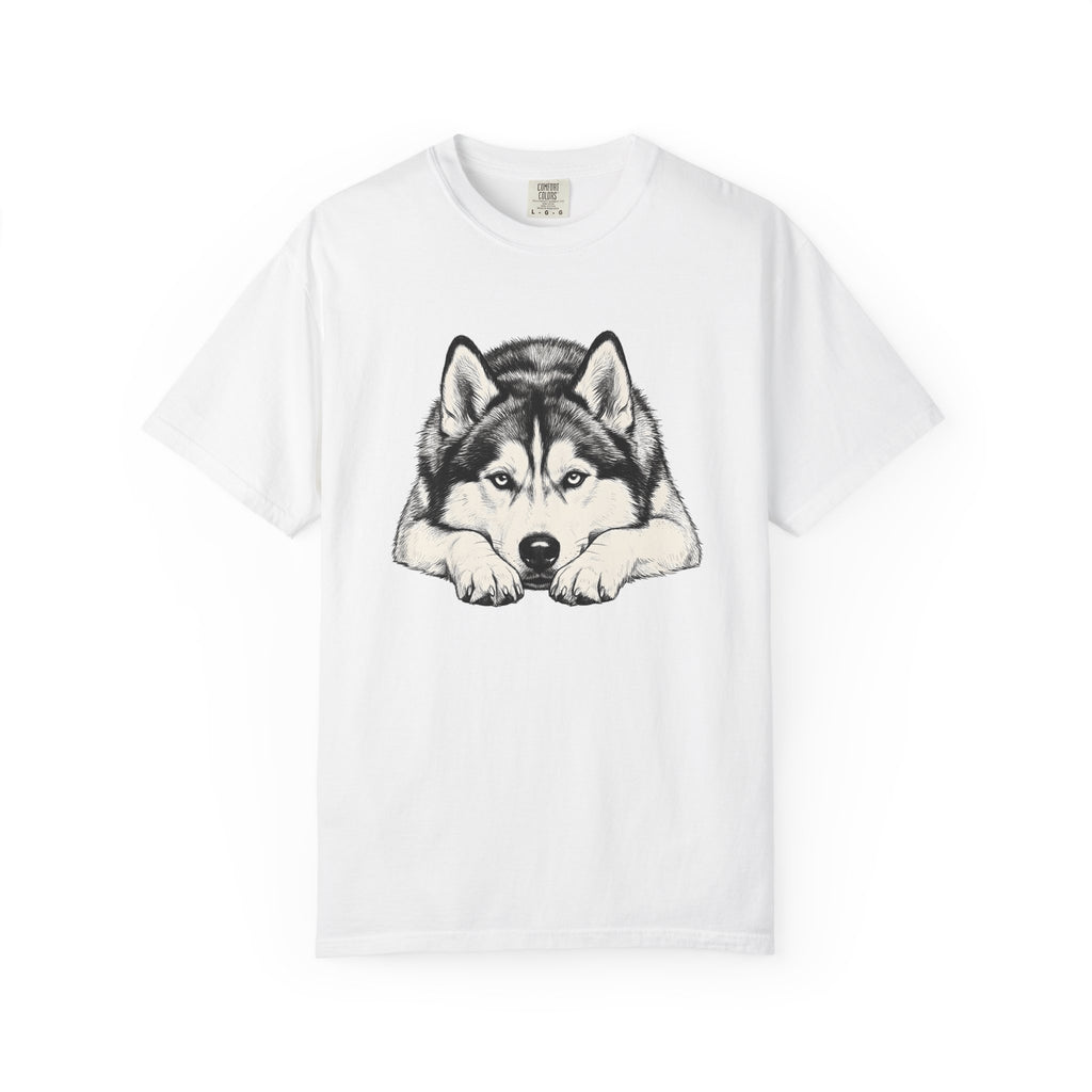 Husky Dog Shirt Dog Pet Gift Women Hand Drawn Tee Siberian Husky T-Shirt Dog Owner Fan Alaskan Malamute Tshirt Pet Graphic Minimalist Animal