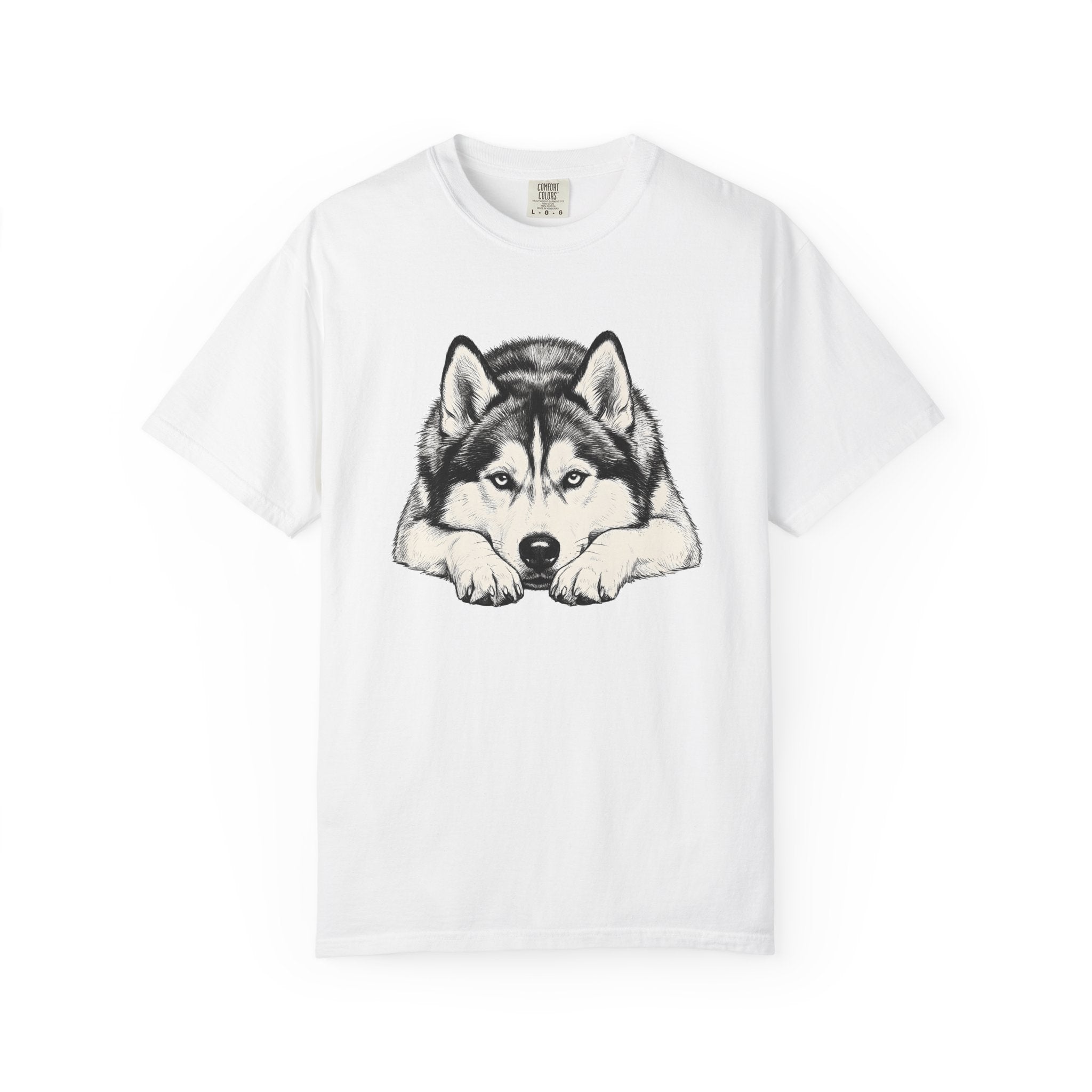 Husky Dog Shirt Dog Pet Gift Women Hand Drawn Tee Siberian Husky T-Shirt Dog Owner Fan Alaskan Malamute Tshirt Pet Graphic Minimalist Animal