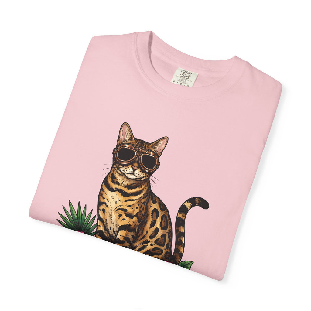 Bengal Kitten Shirt Cat Paradise Gift Women Bohemian Tee Kitten T-Shirt Cat Fan Boho Tshirt Utopia Graphic Retro Tropical Flowers Tshirt