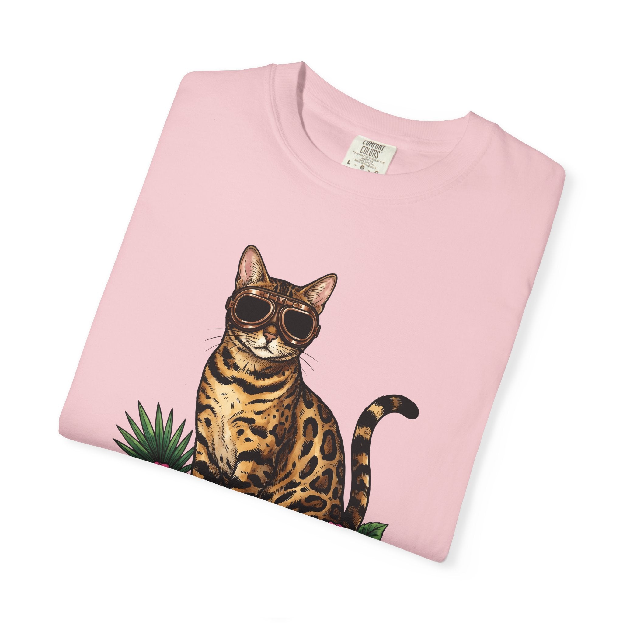 Bengal Kitten Shirt Cat Paradise Gift Women Bohemian Tee Kitten T-Shirt Cat Fan Boho Tshirt Utopia Graphic Retro Tropical Flowers Tshirt