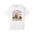 Phantom Coffee Tumbler Shirt Halloween Cafe Gift Women Weathered Tee Travel Mug T-Shirt Spooky Fan Distressed Tshirt Coffee Shop Graphic
