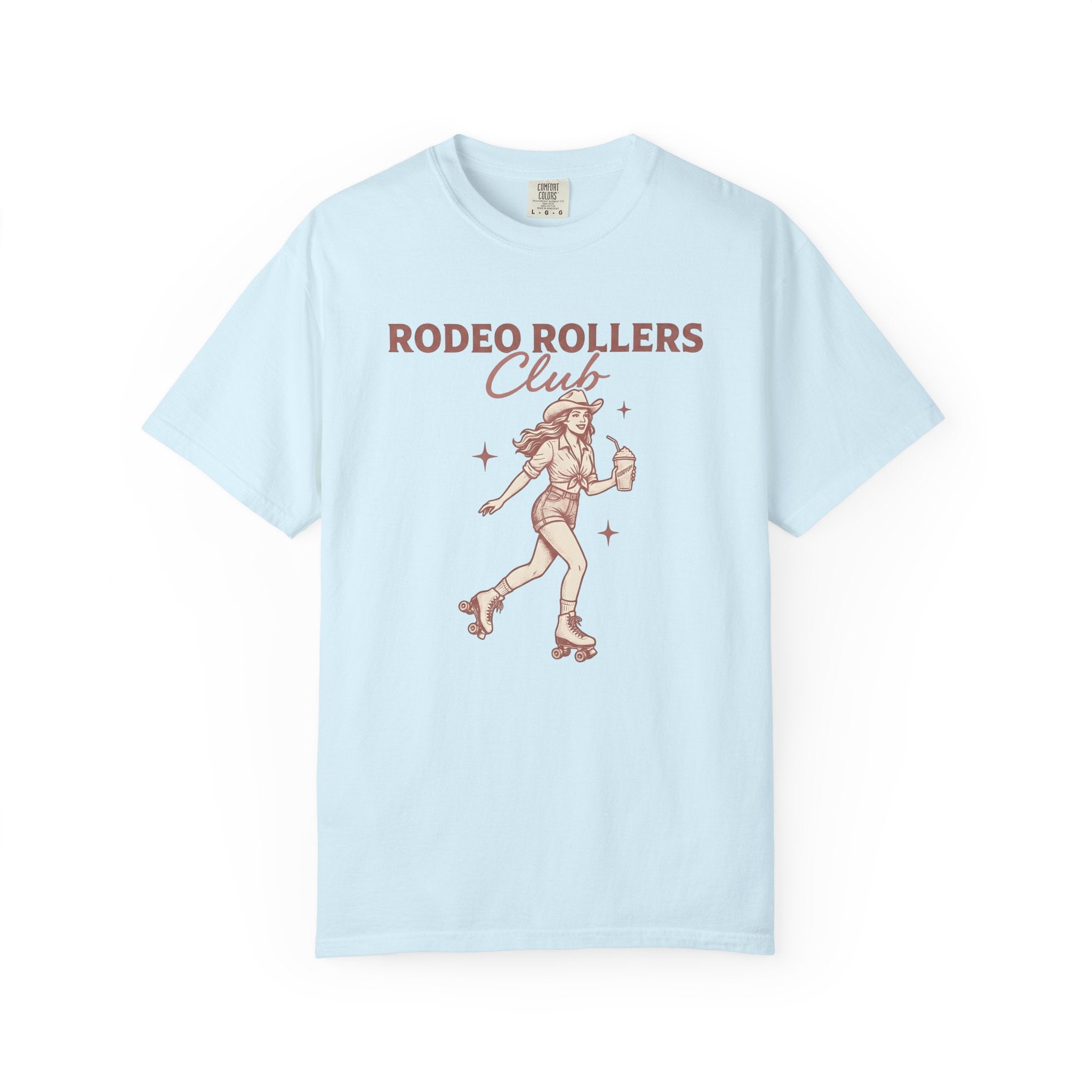 Cowgirl Roller Skates Shirt Cowgirl Retro Gift Women Vintage Tee Roller Derby T-Shirt Cowboy Fan Retro Illustration Tshirt Hand Drawn