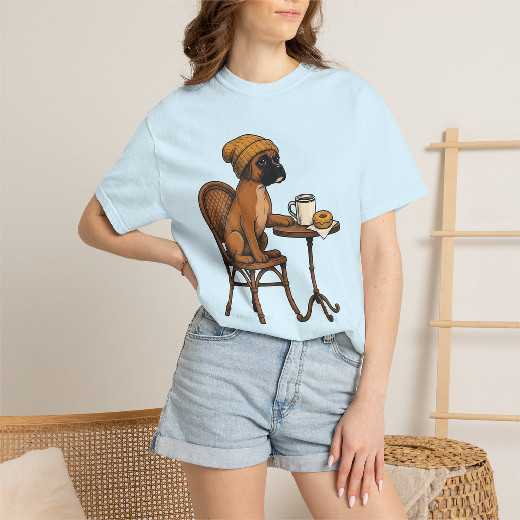Boxer Dog Shirt Dog Latte Gift Women Hand Drawn Tee Bulldog T-Shirt Dog Fan Pug Tshirt Cappuccino Graphic Line Art Coffee Mug Tshirt