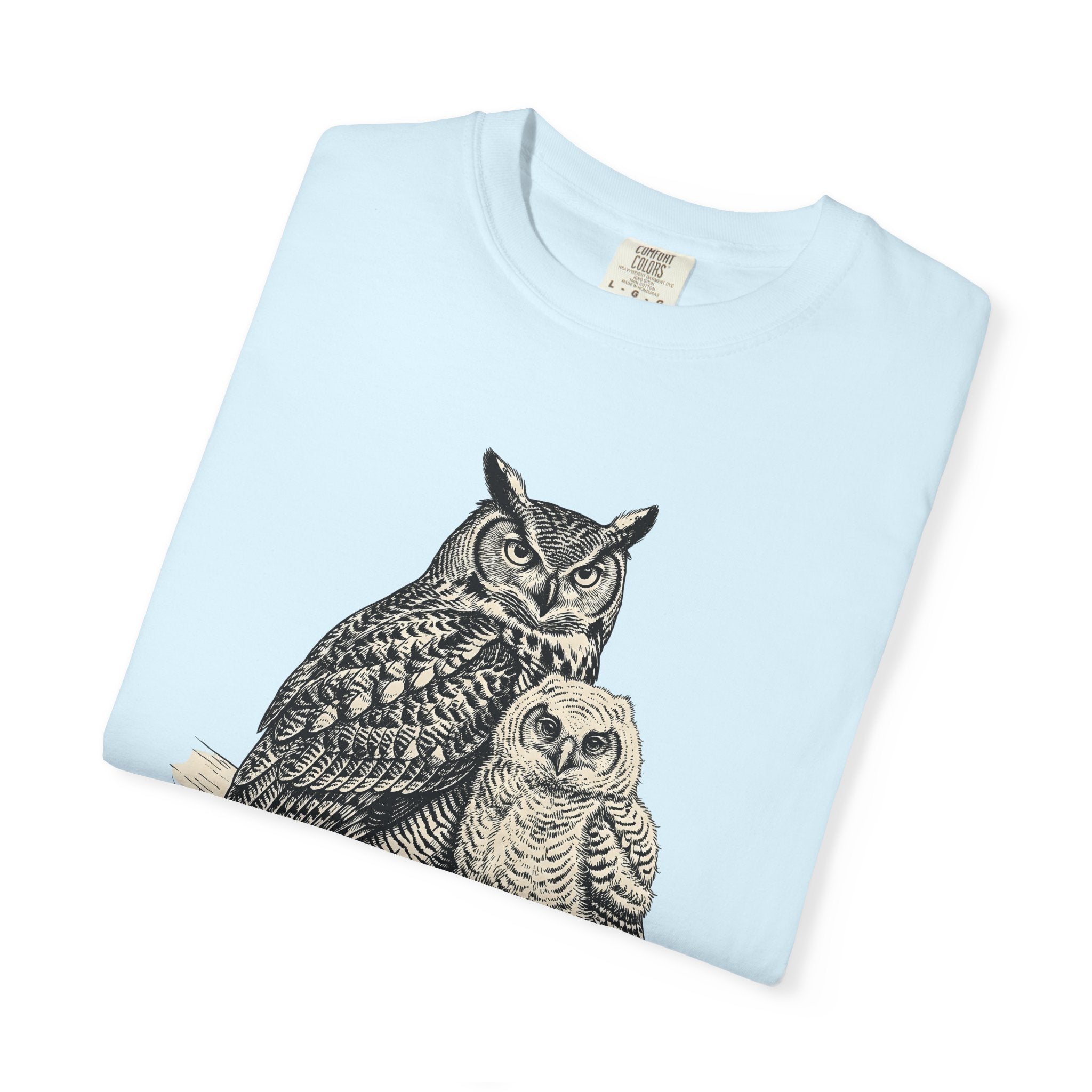Owl Twosome Shirt Animals Ecosystem Gift Women Old Fashioned Tee Owls T-Shirt Wildlife Fan Vintage Tshirt Environment Graphic Line Art Perch