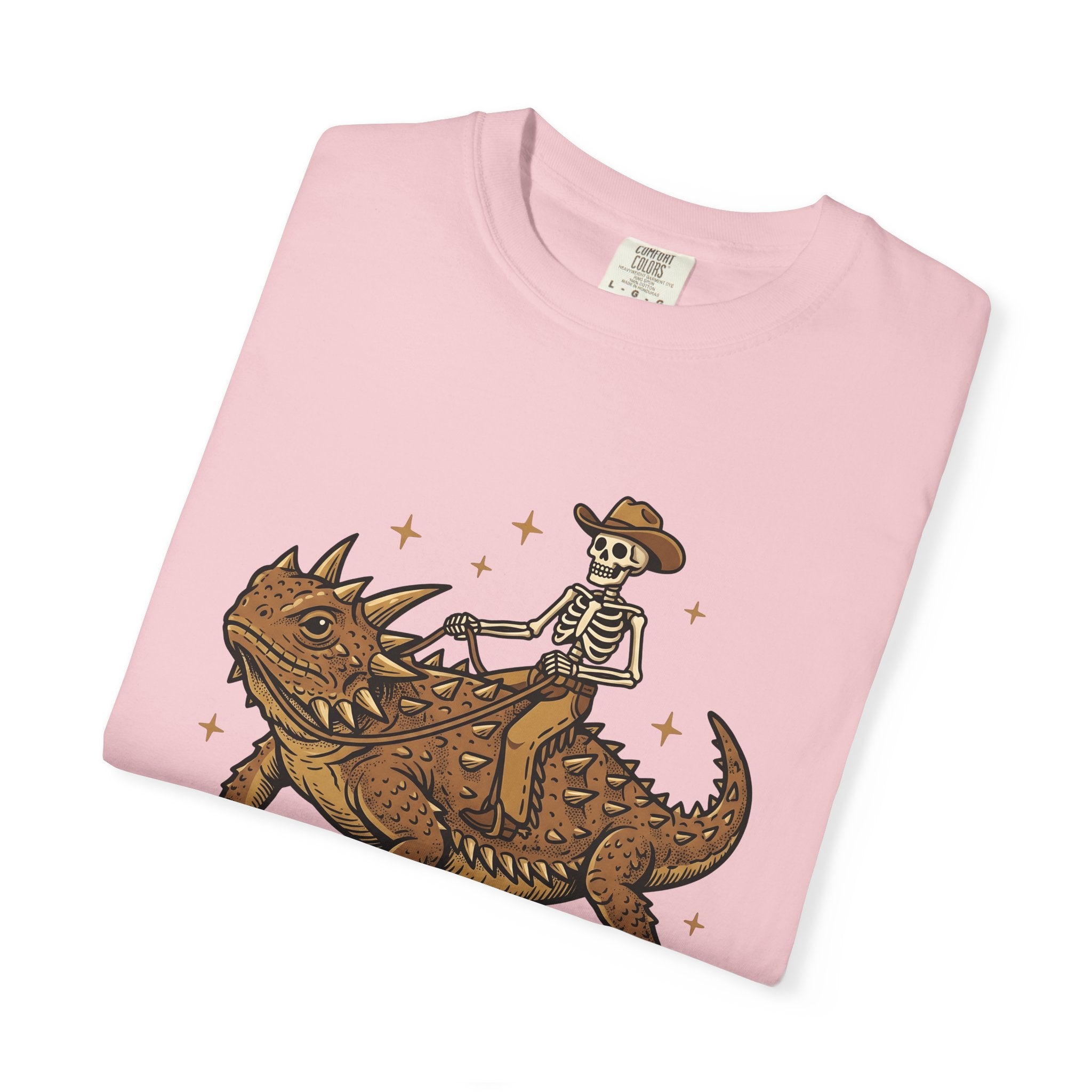 Bony Cowboy Shirt Cowgirl Rodeo Gift Women Traditional Tee Cowpoke T-Shirt Cowgirl Fan Classic Tshirt Rodeo Graphic Ink Drawing Horned Gecko