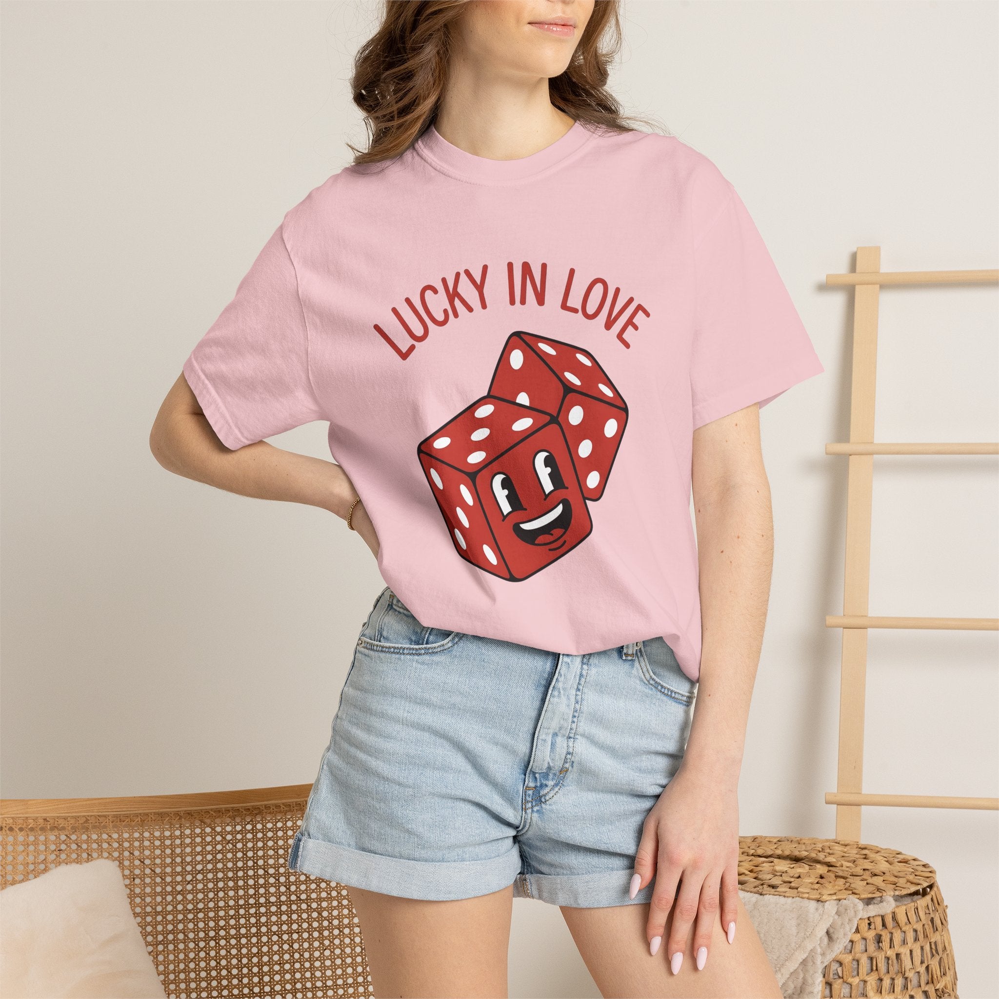 Joyful Dice Shirt St Valentines Day Pairs Gift Women Sketch Tee Dice T-Shirt Valentine Fan Doodle Tshirt Couples Graphic Hand Drawn Eyes