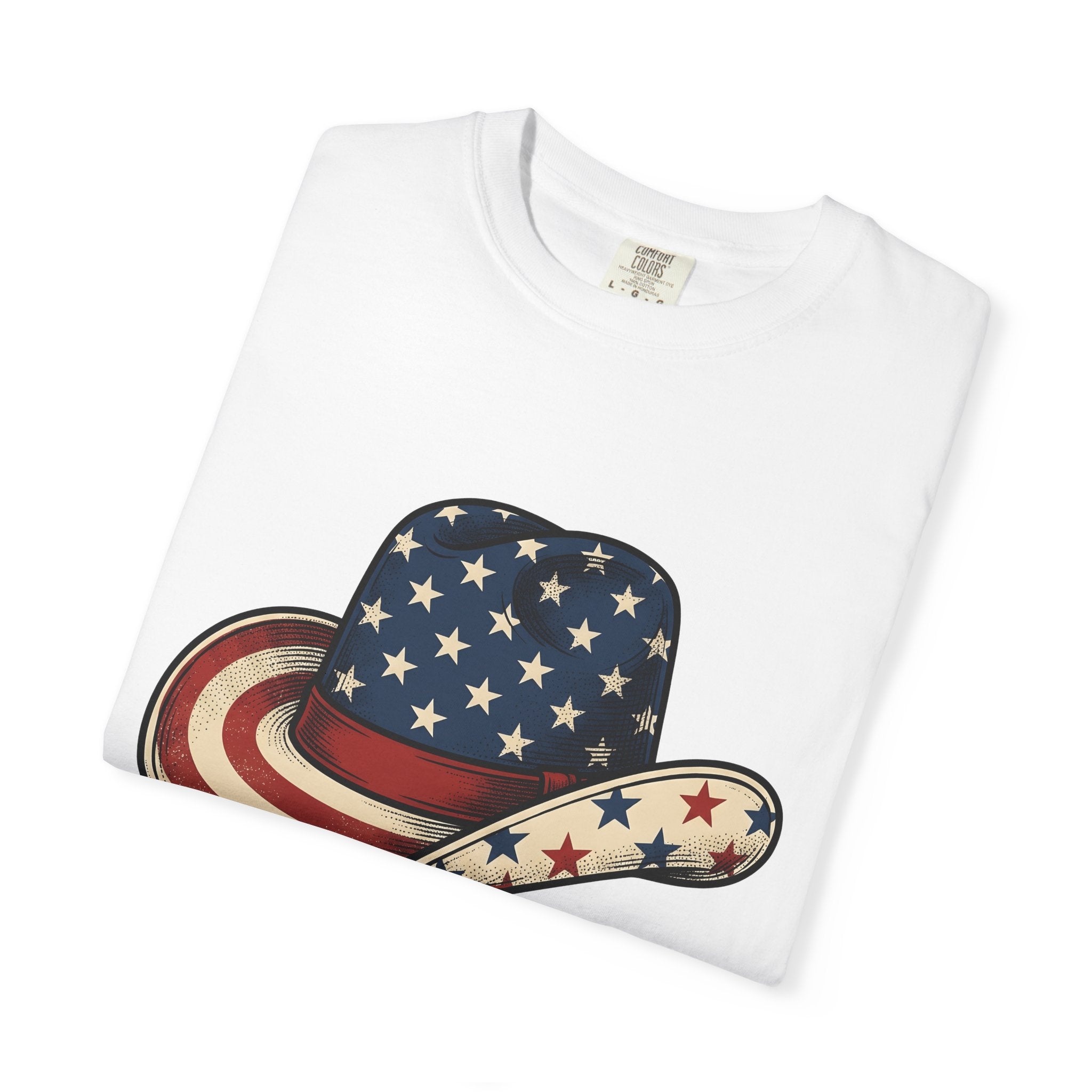 Cowboy Hat Shirt 4th Of July Patriotic Gift Women Vintage Tee Cowboy T-Shirt Independence Fan Western Tshirt American Graphic Retro Stars