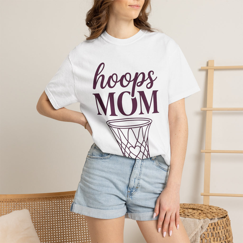 Basketball Hoop Shirt Moms Sports Gift Women Modern Tee Net T-Shirt Mom Fan Athletic Tshirt Sports Graphic Minimal Heart Tshirt