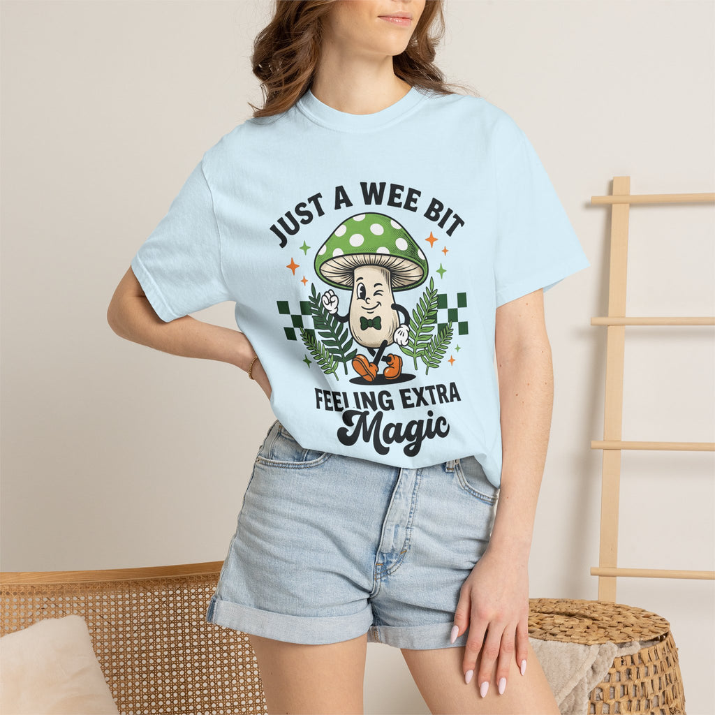 Shroom Character Shirt St Patrick's Day Mysticism Gift Women Sketch Tee Mushroom T-Shirt Luck Enthusiast Drawing Illustration Old School