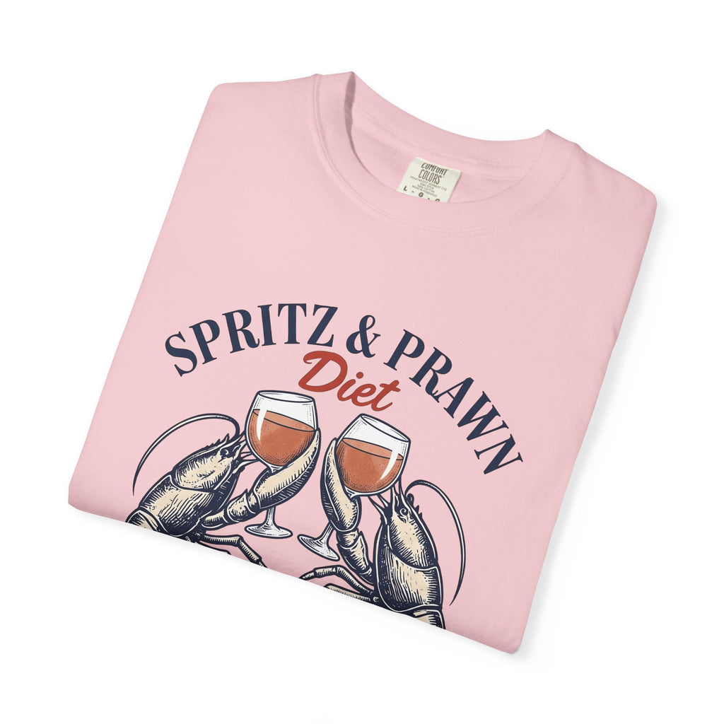 Prawn Wine Glass Shirt Funny Foodie Gift Women Vintage Tee Wineglass T-Shirt Humor Fan Retro Tshirt Gourmet Graphic Hand Drawn Seafood