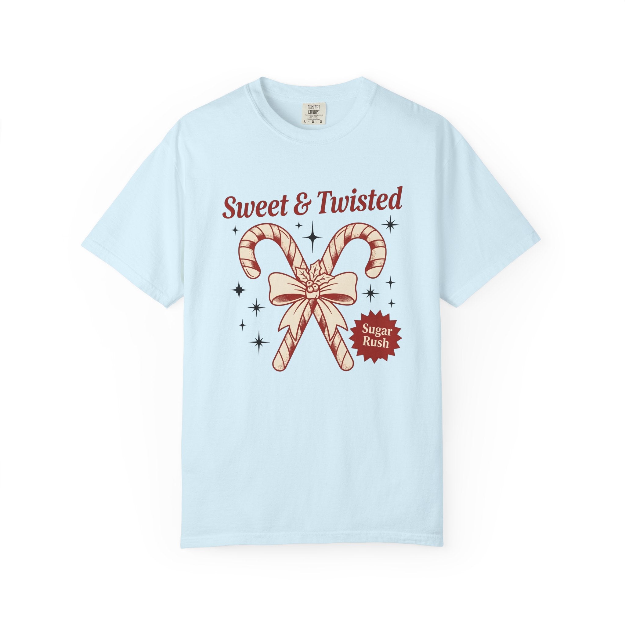 Candy Cane Shirt Christmas Holiday Gift Women Vintage Tee Peppermint T-Shirt Xmas Fan Distressed Tshirt Seasonal Graphic Retro Bow Tshirt