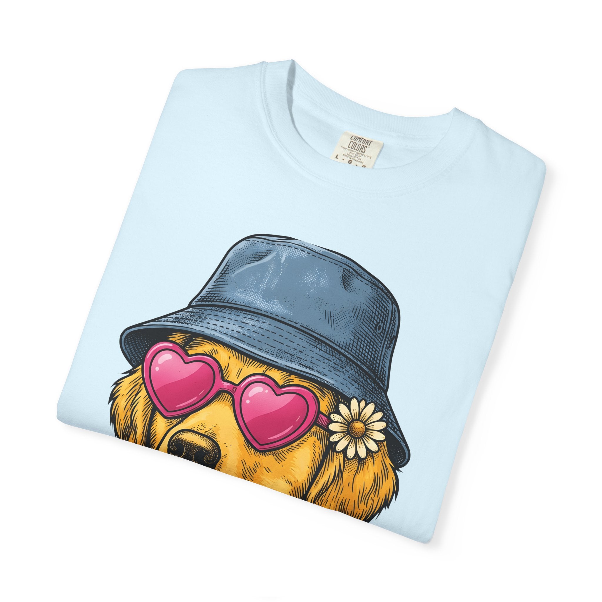 Golden Retriever Shirt St Valentines Day Pet Owner Gift Women Cartoon Tee Retriever T-Shirt Valentines Fan Comic Tshirt Dog Owner Graphic
