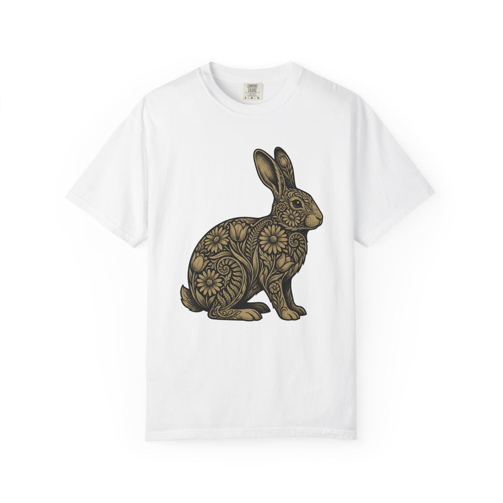 Floral Rabbit Shirt Easter Animal Gift Women Boho Tee Bunny T-Shirt Easter Fan Hippie Tshirt Creature Graphic Vintage Daisy Tshirt