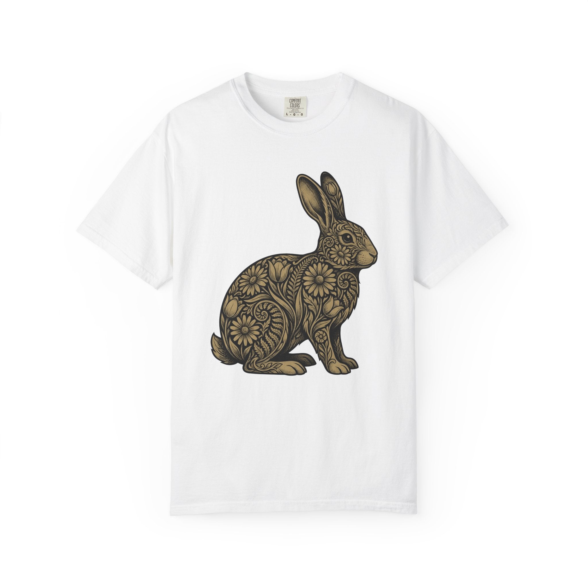 Floral Rabbit Shirt Easter Animal Gift Women Boho Tee Bunny T-Shirt Easter Fan Hippie Tshirt Creature Graphic Vintage Daisy Tshirt
