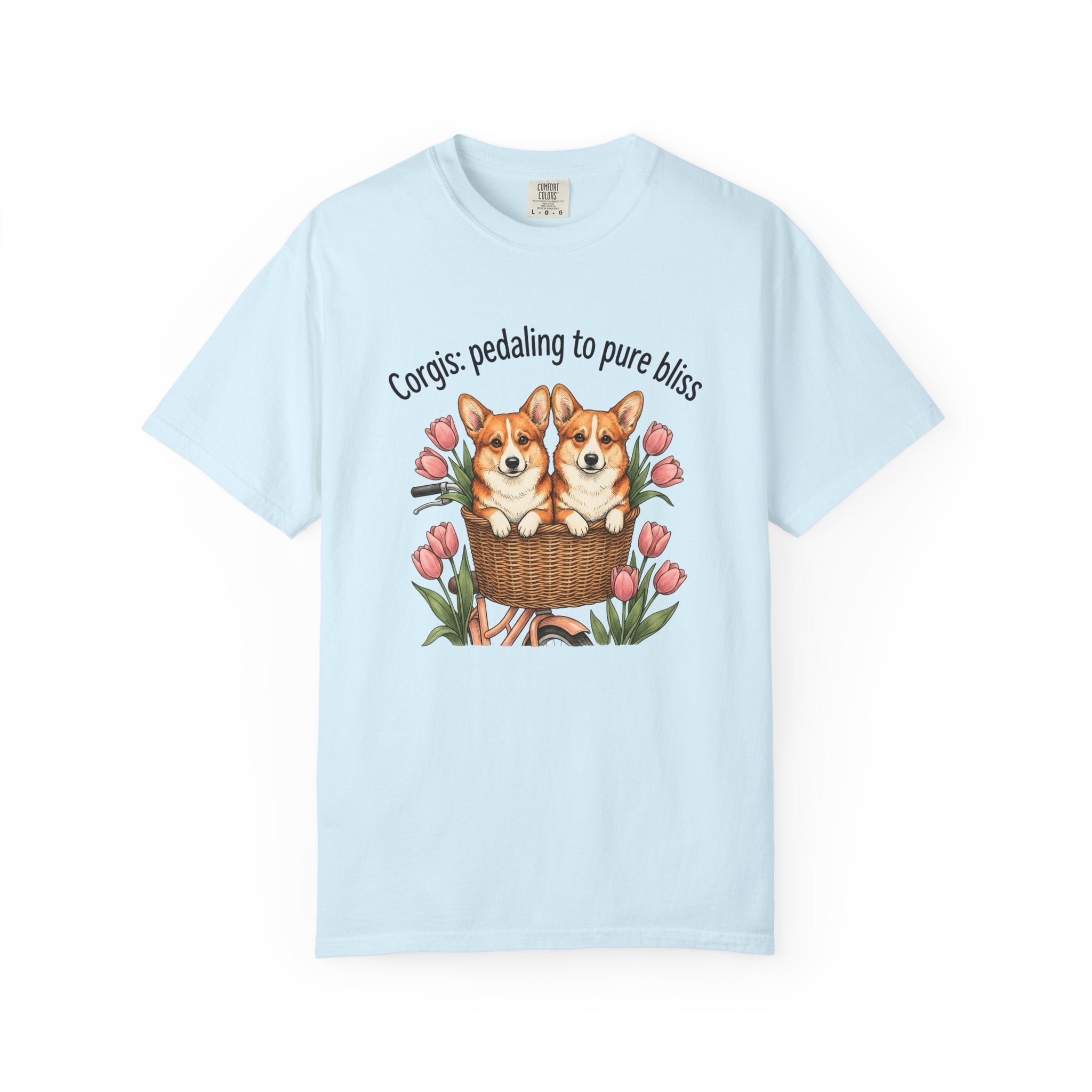 Corgi Dogs Shirt Dog Blossom Gift Women Line Art Tee Pembroke Welsh Corgi T-Shirt Dog Fan Illustrated Graphic Tshirt Hand Drawn Flower