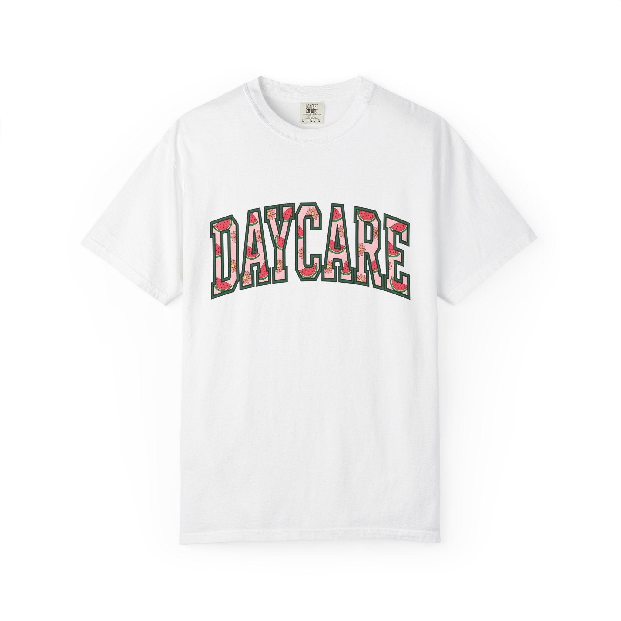 Daycare Graphic Shirt Daycare Summer Gift Women Bold Tee Childcare T-Shirt Daycare Fan Vintage Tshirt Seasonal Graphic Retro Watermelon