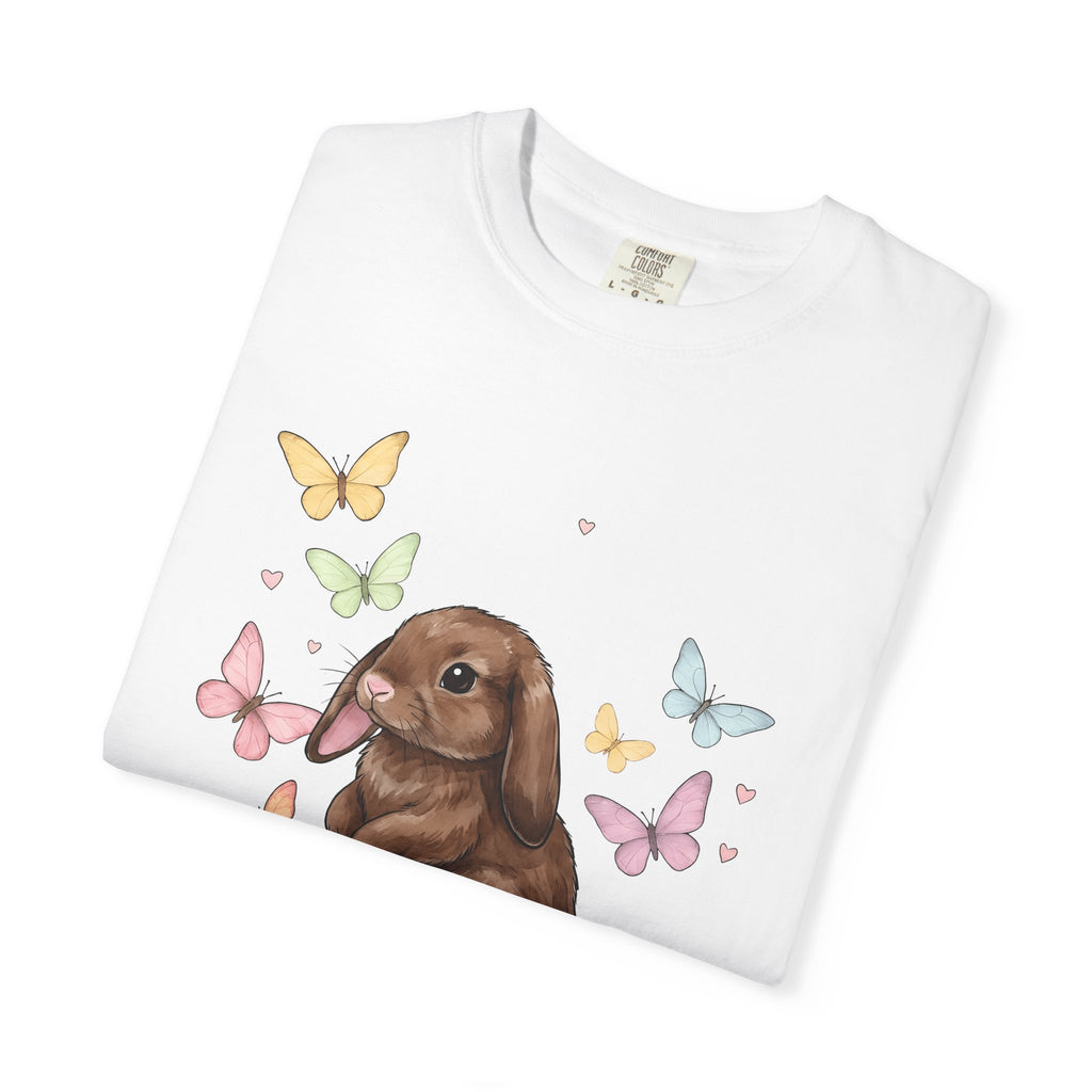 Rabbit Bunny Shirt Easter Wildlife Gift Women Paint Tee Bunny T-Shirt Easter Fan Hare Tshirt Wildlife Graphic Sketch Moths Tshirt