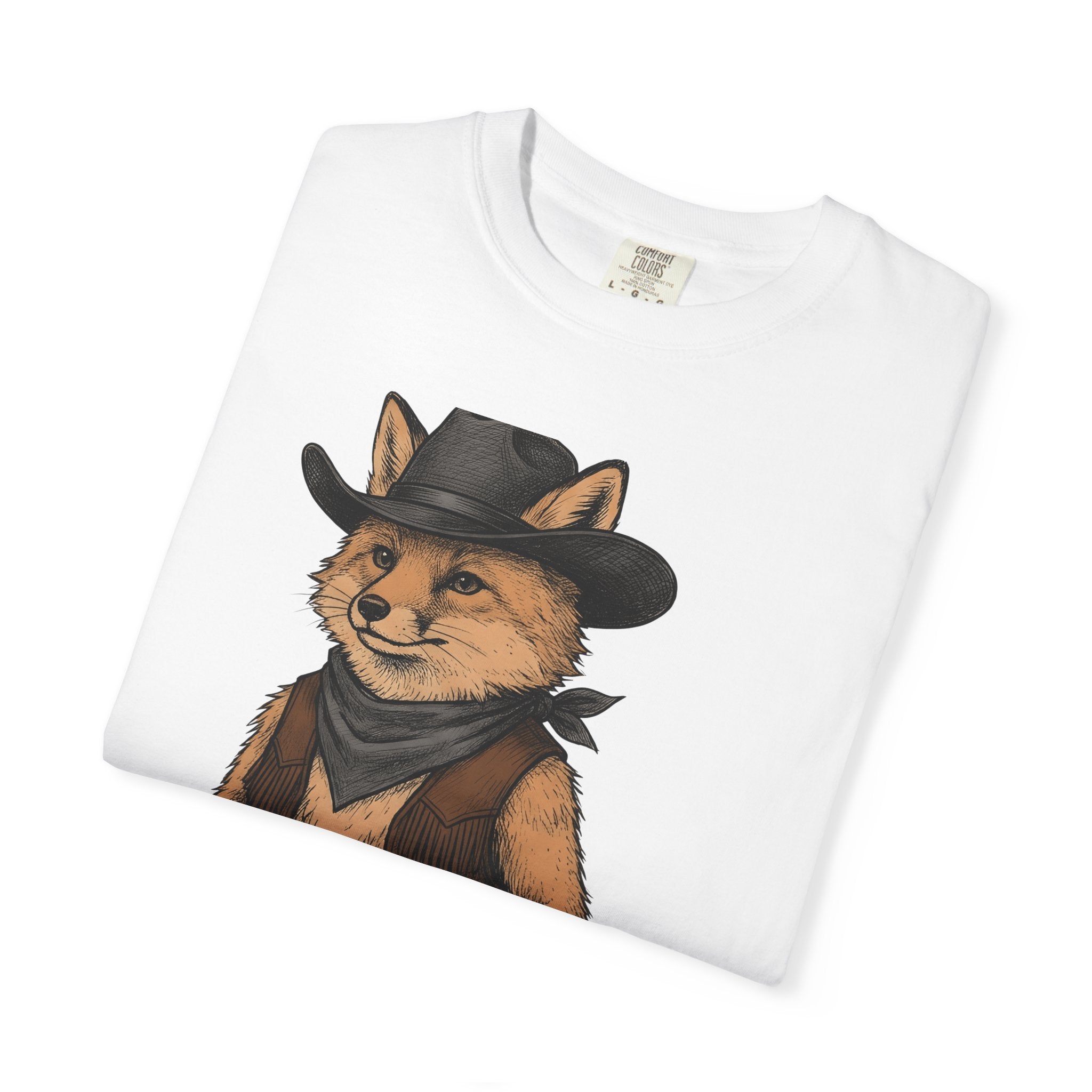 Prairie Fox Shirt Cowgirl Critters Gift Women Farmhouse Tee Fox T-Shirt Cowgirl Fan Rustic Tshirt Animal Graphic Outline Kerchief Tshirt