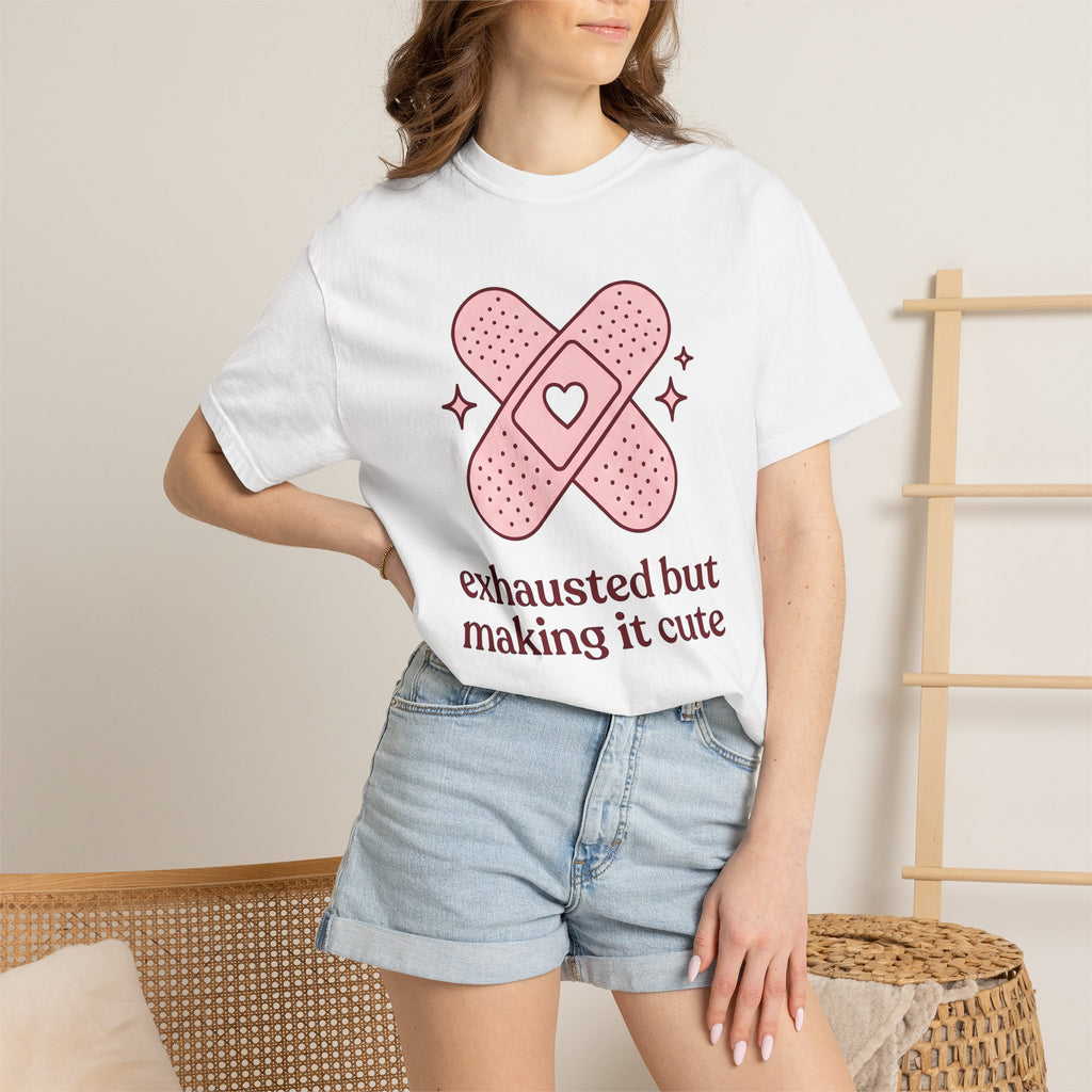 Adhesive Heart Shirt Nurses Medicare Gift Women Modern Tee Sticky Heart T-Shirt Nurse Practitioner Enthusiast Contemporary Tshirt Medical
