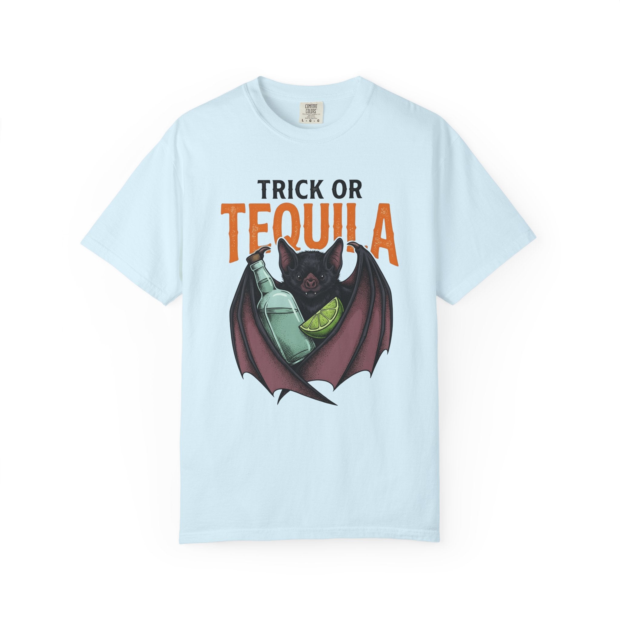 Bat Alcohol Bottle Shirt Halloween Festivity Gift Women Old School Tee Liquor Bottle T-Shirt Spooky Fan Booze Graphic Tshirt Doodle Lemon