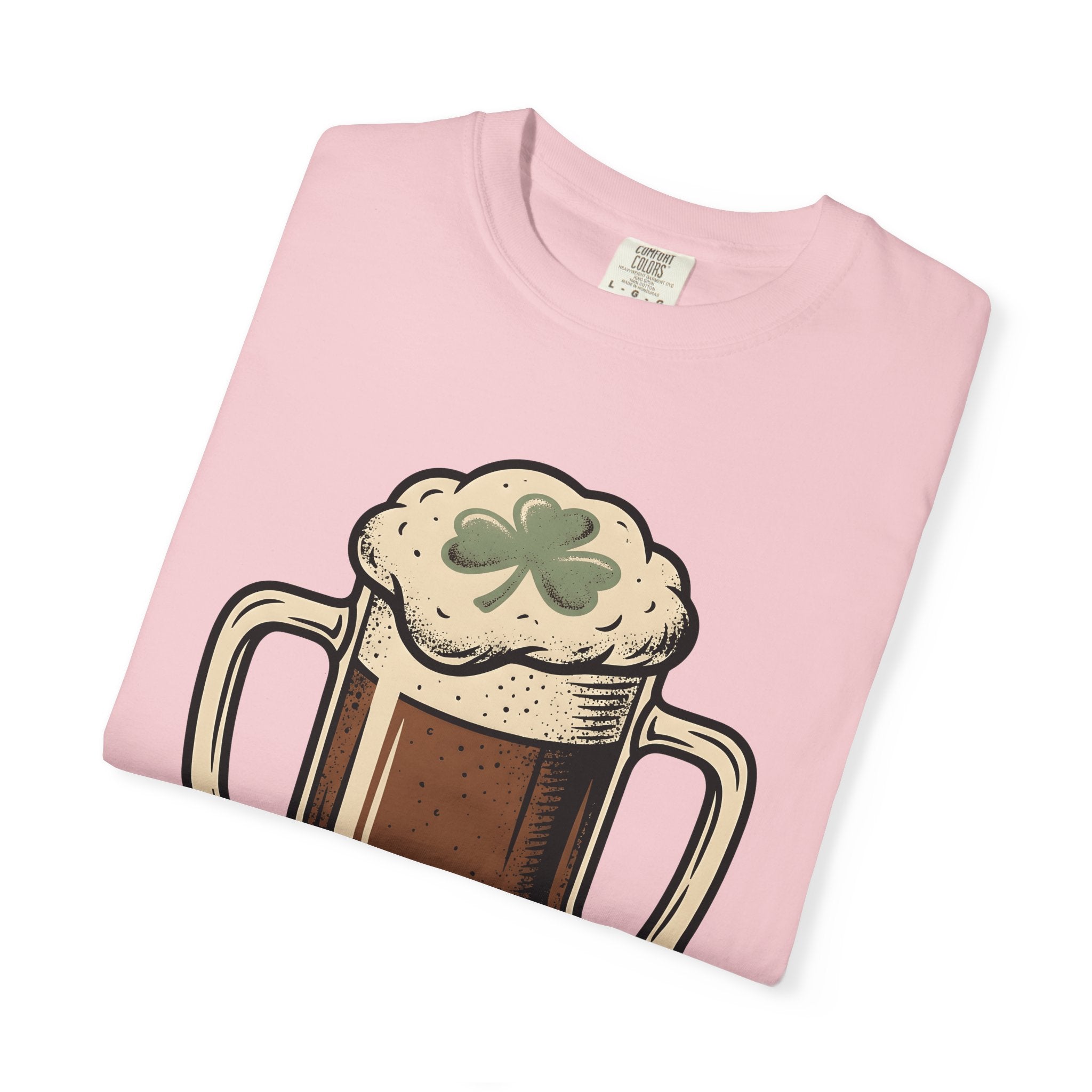 Beer Cup Shirt St Patrick's Day Brew Gift Women Old School Tee Pint Glass T-Shirt Beer Fan Mug Tshirt Brewery Graphic Line Art Lucky Clover