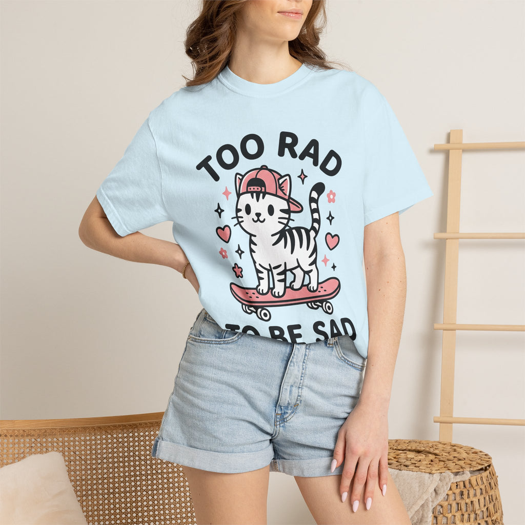 Cat Skateboard Shirt Cat Joke Gift Women Cute Tee Kitten T-Shirt Feline Fan Kitty Tshirt Humor Graphic Comic Heart Tshirt