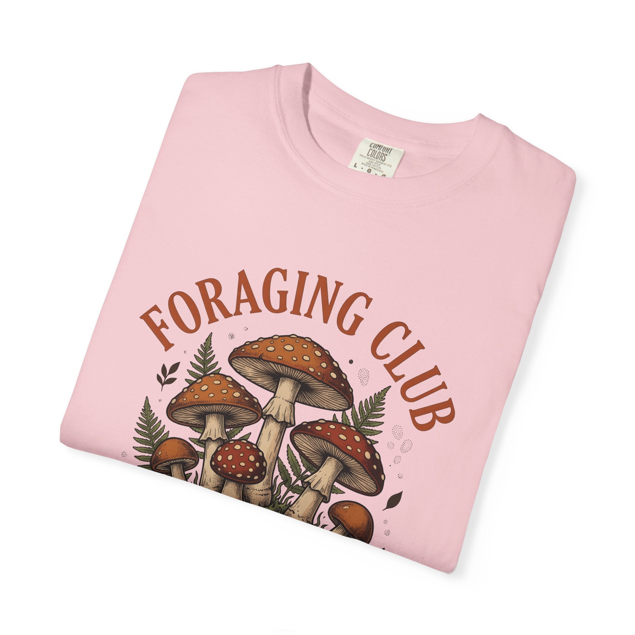 Mushroom Bunch Shirt Foraging Outdoors Gift Women Garden Tee Fungus T-Shirt Forager Fan Botanical Tshirt Outdoor Graphic Hand Drawn Frond