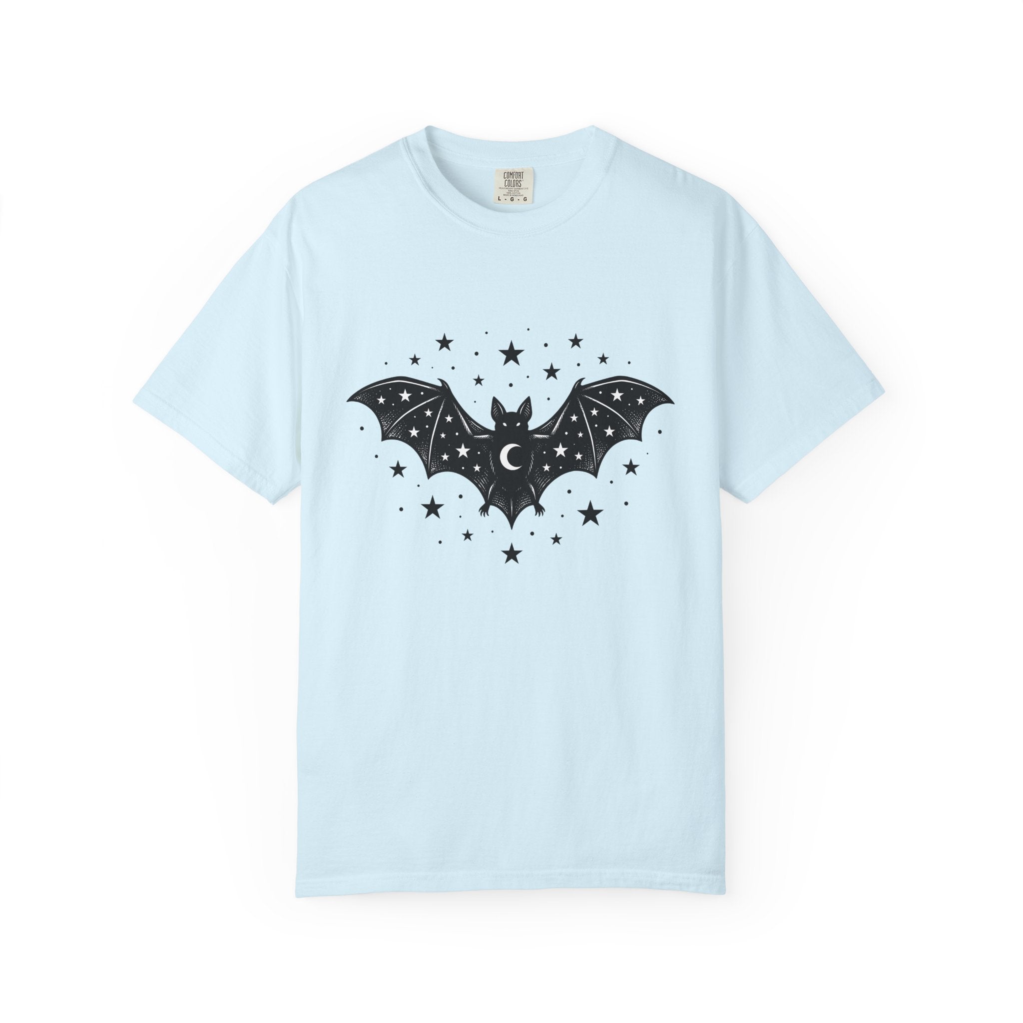 Bat Moon Shirt Halloween Witchcraft Gift Women Gothic Tee Lunar T-Shirt Horror Fan Dark Tshirt Occult Graphic Vintage Stars Tshirt