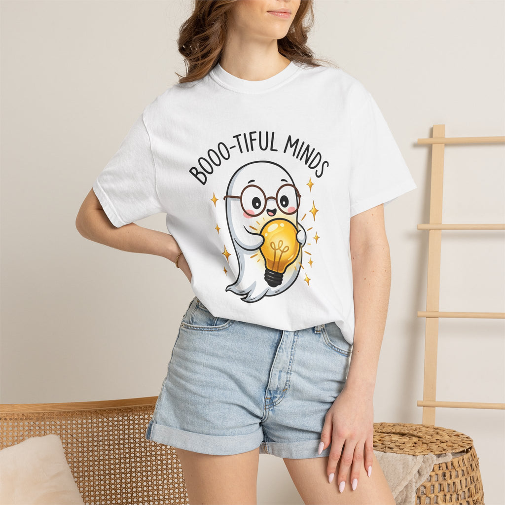 Spooky Specs Shirt Teachers Harvest Gift Women Chibi Tee Eyeglasses T-Shirt Educator Enthusiast Cartoon Tshirt Autumn Graphic Animation Bulb