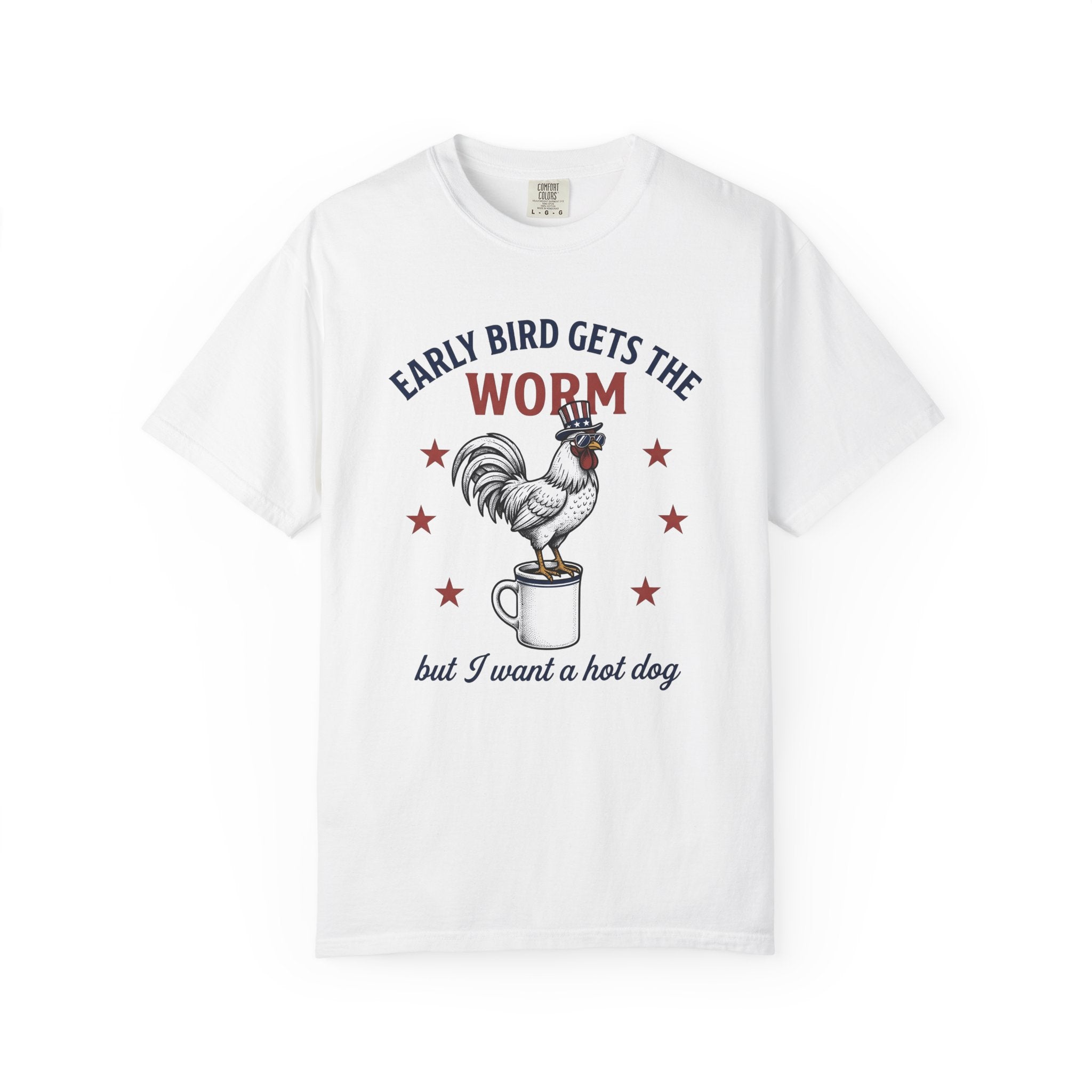 Rooster Coffee Mug Shirt America/4th Of July Joke Gift Women Independence Tee Coffee Cup T-Shirt Patriotic Fan Vintage Tshirt Pun Graphic