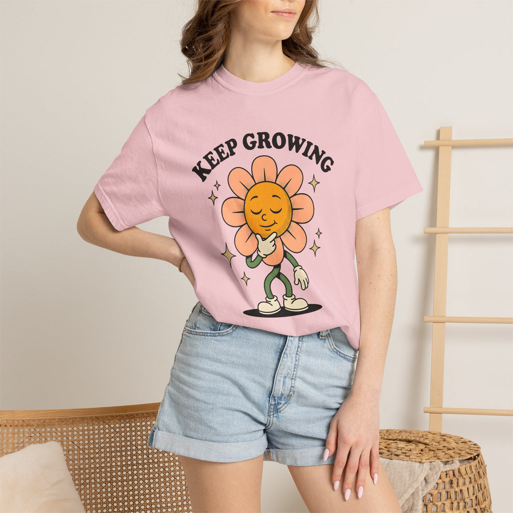Flower Icon Shirt Funny Encouragement Gift Women Hand Drawn Tee Floral T-Shirt Humor Fan Illustrated Tshirt Motivational Graphic Classic