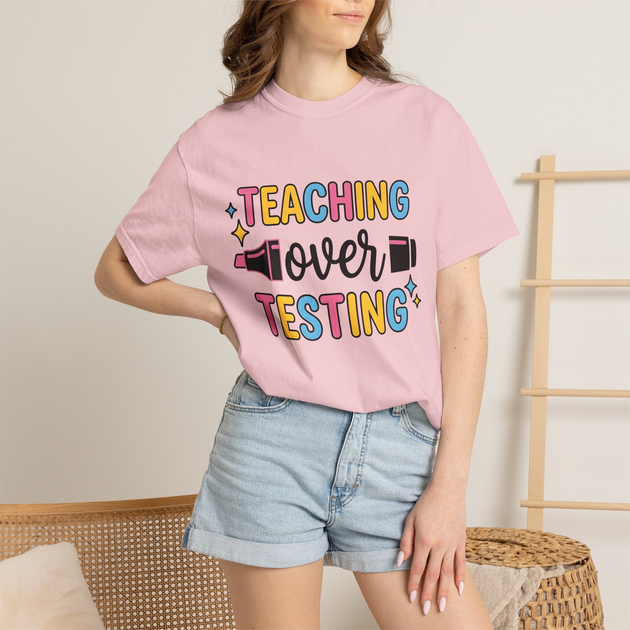 Marker Ink Graphic Shirt Teacher Education Gift Women Strong Tee Ink Art T-Shirt Educator Enthusiast Bold Tshirt Learning Graphic Fun Stars