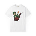Leprechaun Pipe Shirt St Patrick's Day Irish Gift Women Cartoon Tee Smoking Pipe T-Shirt Shamrock Fan Cartoonish Tshirt Celtic Graphic