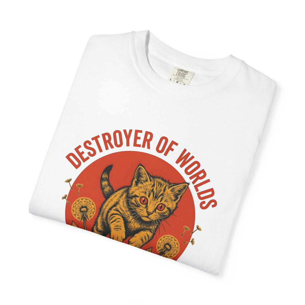 Striped Cat Shirt Cat Joke Gift Women Rustic Tee Tabby Cat T-Shirt Cat Fan Vintage Tshirt Pun Graphic Nostalgic Flower Tshirt