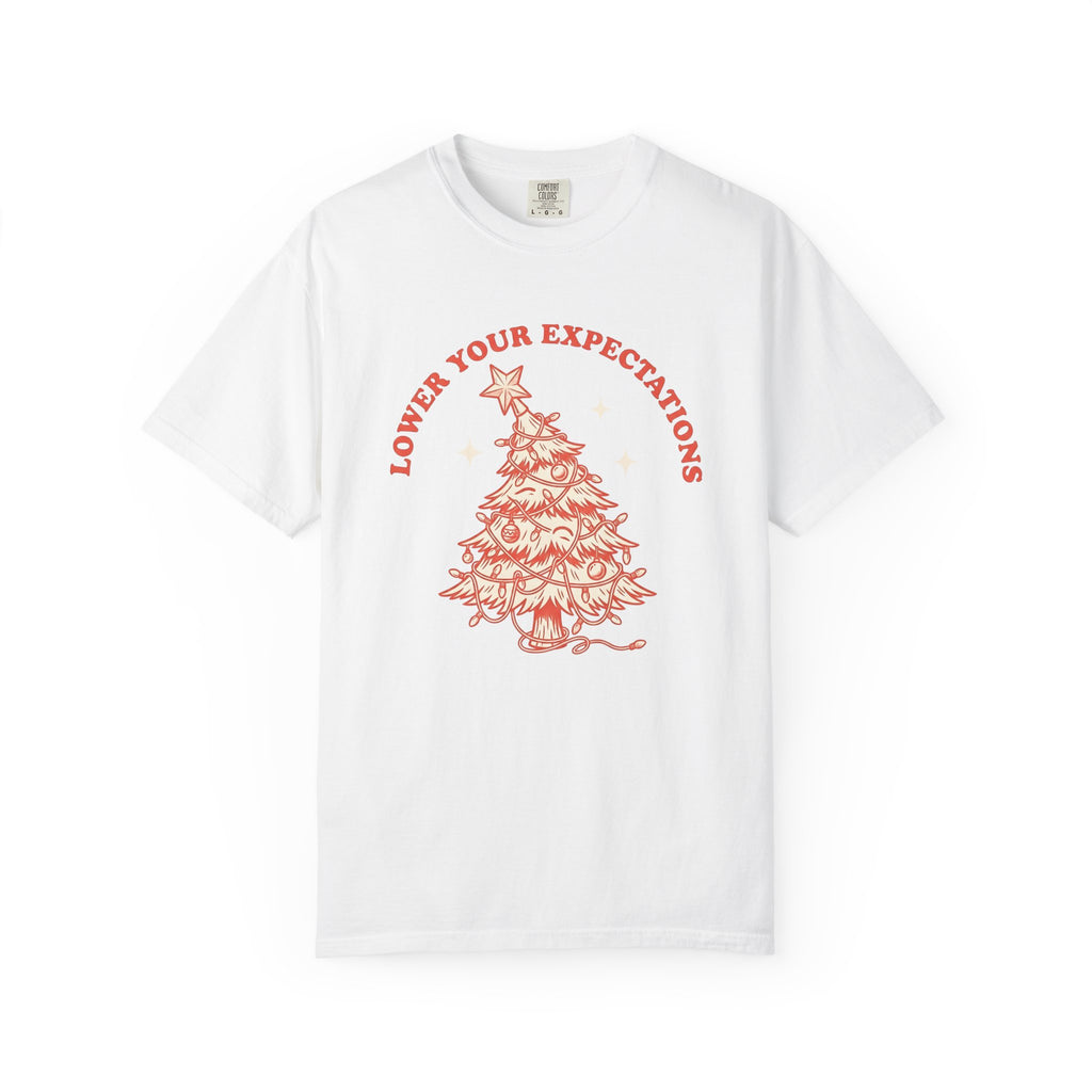 Christmas Tree Shirt Christmas Humor Gift Women Vintage Tee Fir Tree T-Shirt Xmas Fan Christmas Tree Tshirt Funny Graphic Hand Drawn