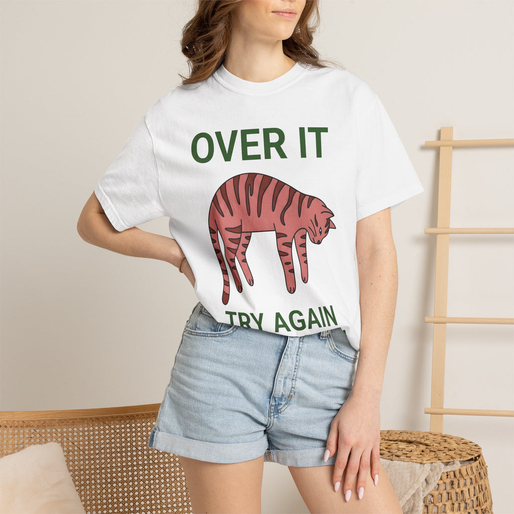 Chill Cat Shirt Cat Gag Gift Women Sketch Tee Kitty Cat T-Shirt Cat Fan Feline Tshirt Joke Graphic Clean Stripes Tshirt