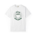 Coin Pot Shirt St Patrick's Day Prosperity Gift Women Drawing Tee Treasure T-Shirt Luck Fan Illustration Tshirt Sleek Shiny Coins Tshirt