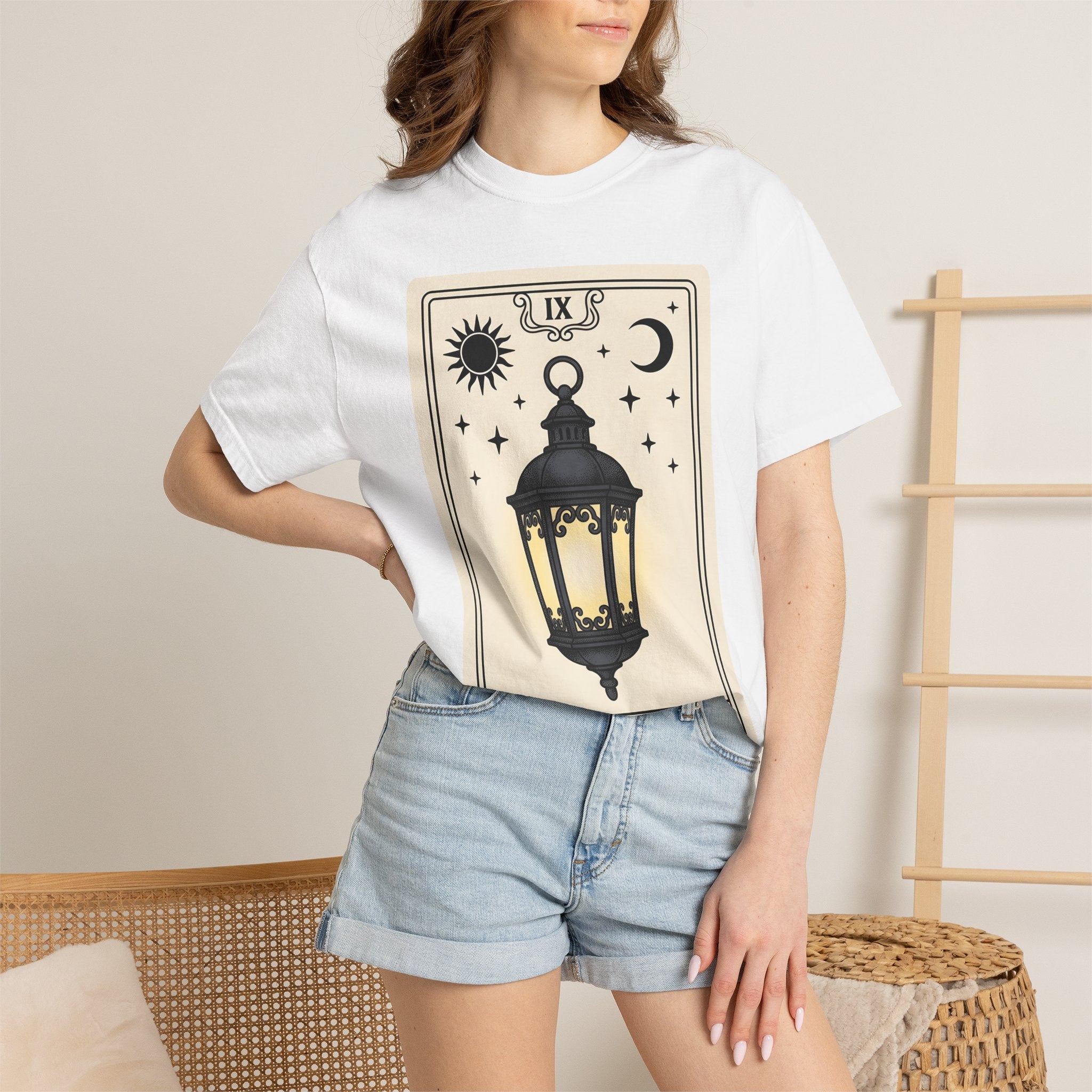 Tarot Card Lantern Shirt Boho Chic Wedding Gift Women Mystical Tee Lantern T-Shirt Bohemian Enthusiast Esoteric Tshirt Bridal Graphic