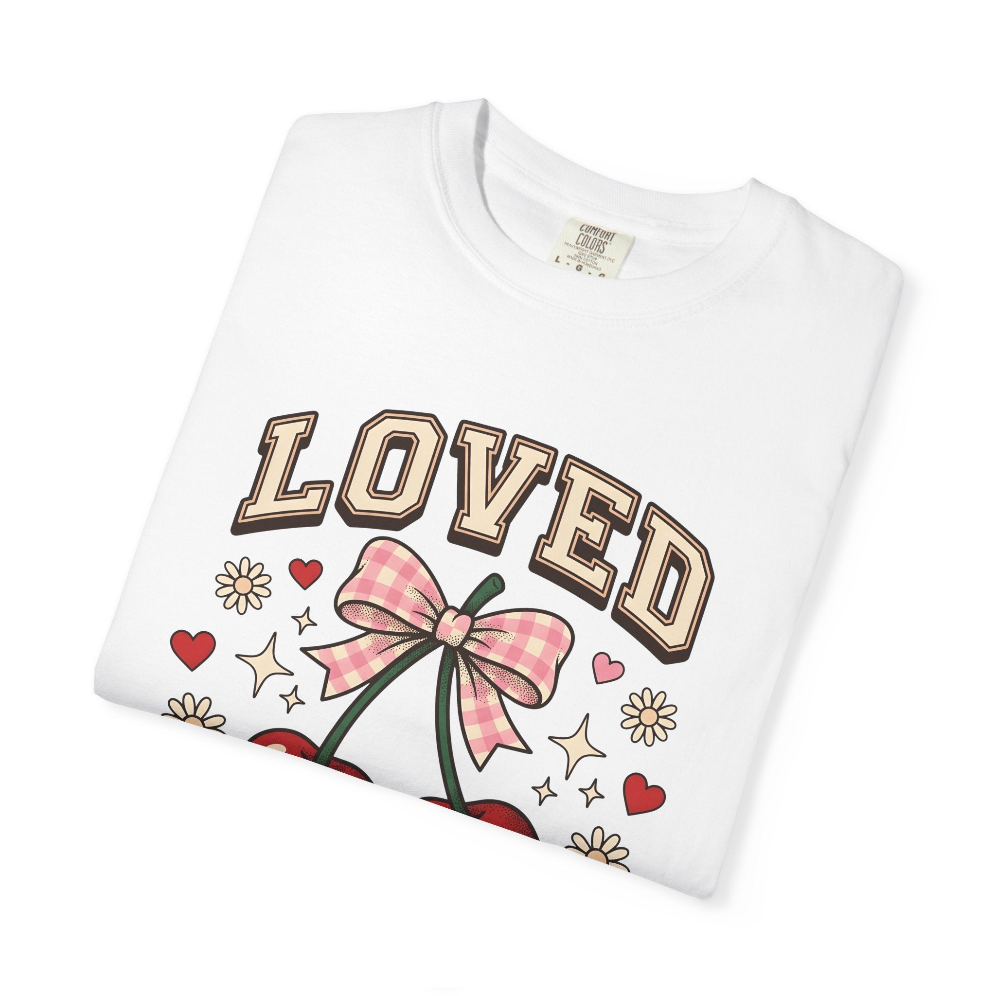 Cherry Hair Bow Shirt Valentine Fresh Fruit Gift Women Adorable Tee Hair Bow T-Shirt Cupid Fan Cute Tshirt Fruit Graphic Classic Heart