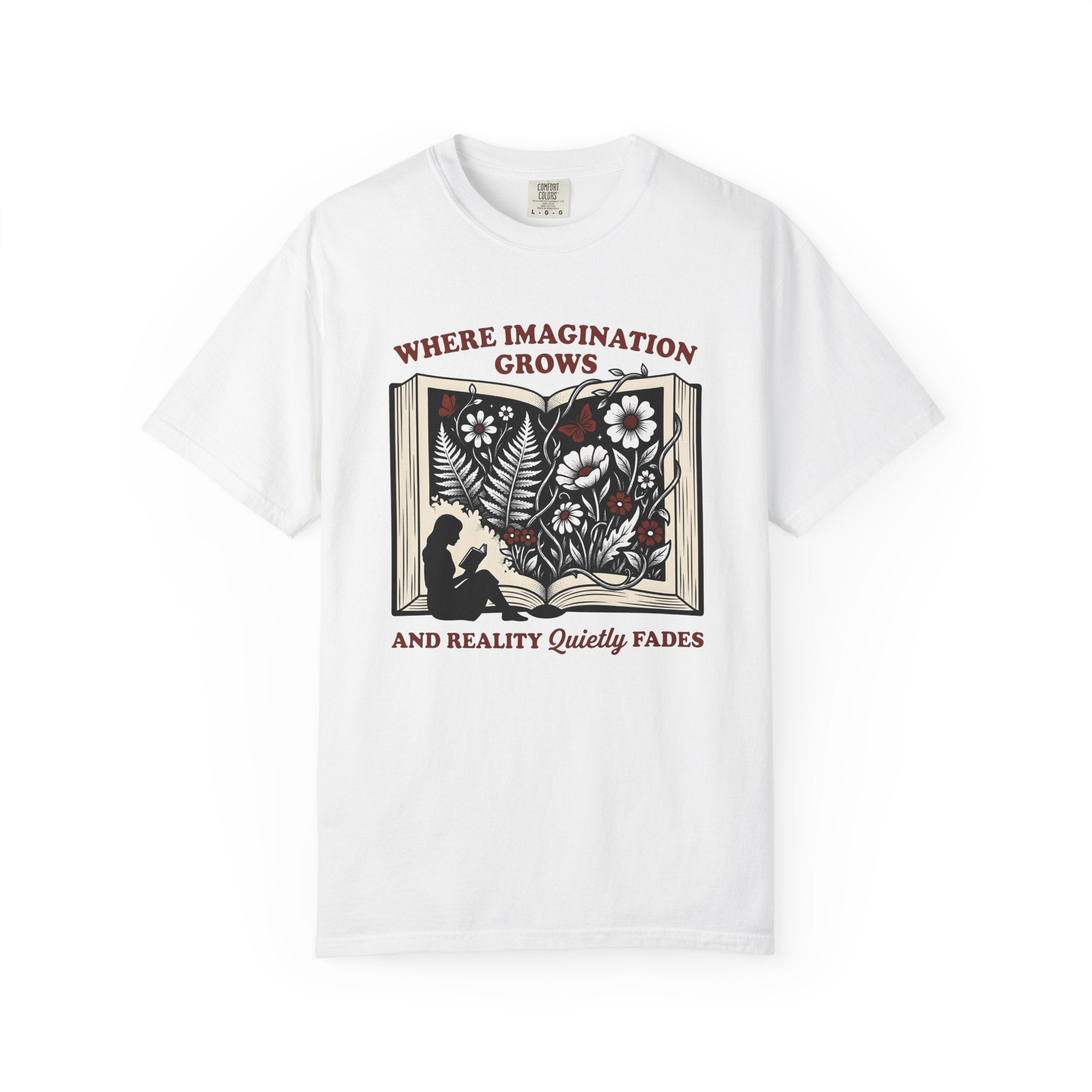 Open Book Florals Shirt Book Landscape Gift Women Antique Tee Floral Page T-Shirt Bibliophile Enthusiast Vintage Tshirt Scenic Graphic
