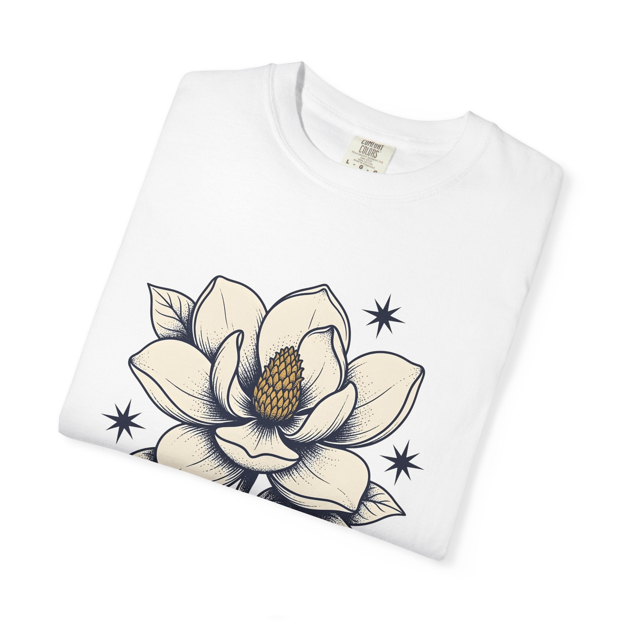 Magnolia Petal Shirt Floral Plants Gift Women Botanical Print Tee Flower T-Shirt Floral Fan Botanical Illustration Plant Graphic Tshirt