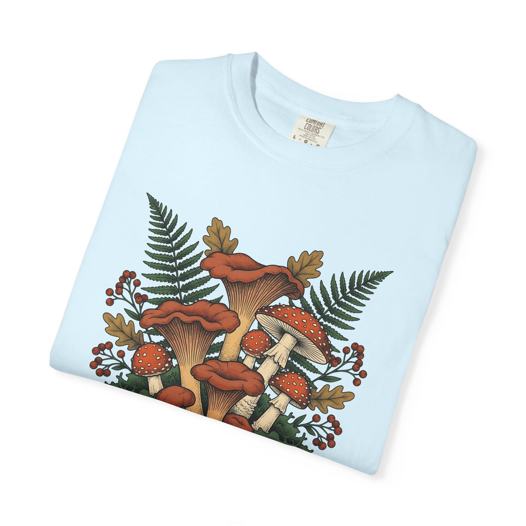 Woodland Fungus Shirt Botanical Ecosystem Gift Women Illustrated Tee Mushroom T-Shirt Botany Enthusiast Drawing Tshirt Environment Graphic