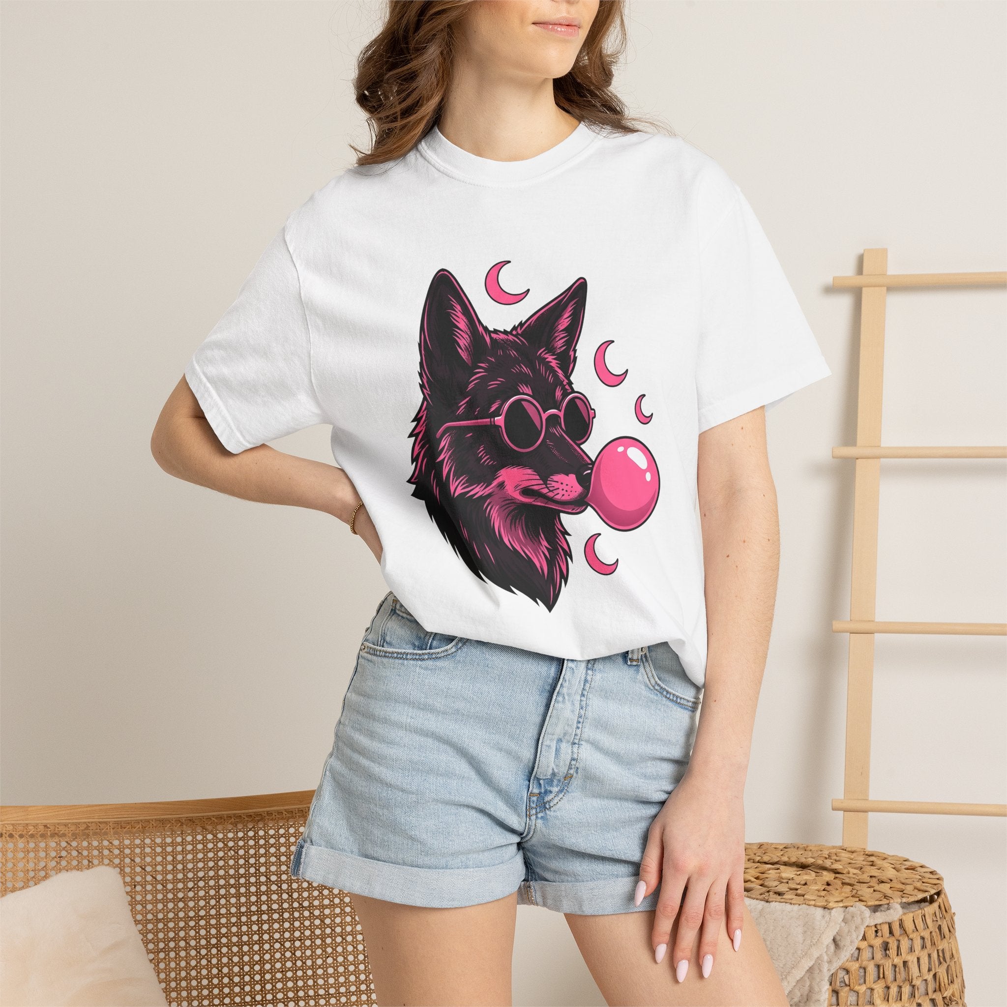 Wolf Sunglasses Shirt Cowgirl Western Gift Women Pop Art Tee Cool Shades T-Shirt Rodeo Fan Vintage Graphic Tshirt Retro Bubblegum Tshirt