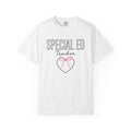 Love Ribbon Shirt Teacher Thanks Gift Women Lovable Tee Bow T-Shirt Educator Enthusiast Adorable Tshirt Appreciation Graphic Sleek Knot