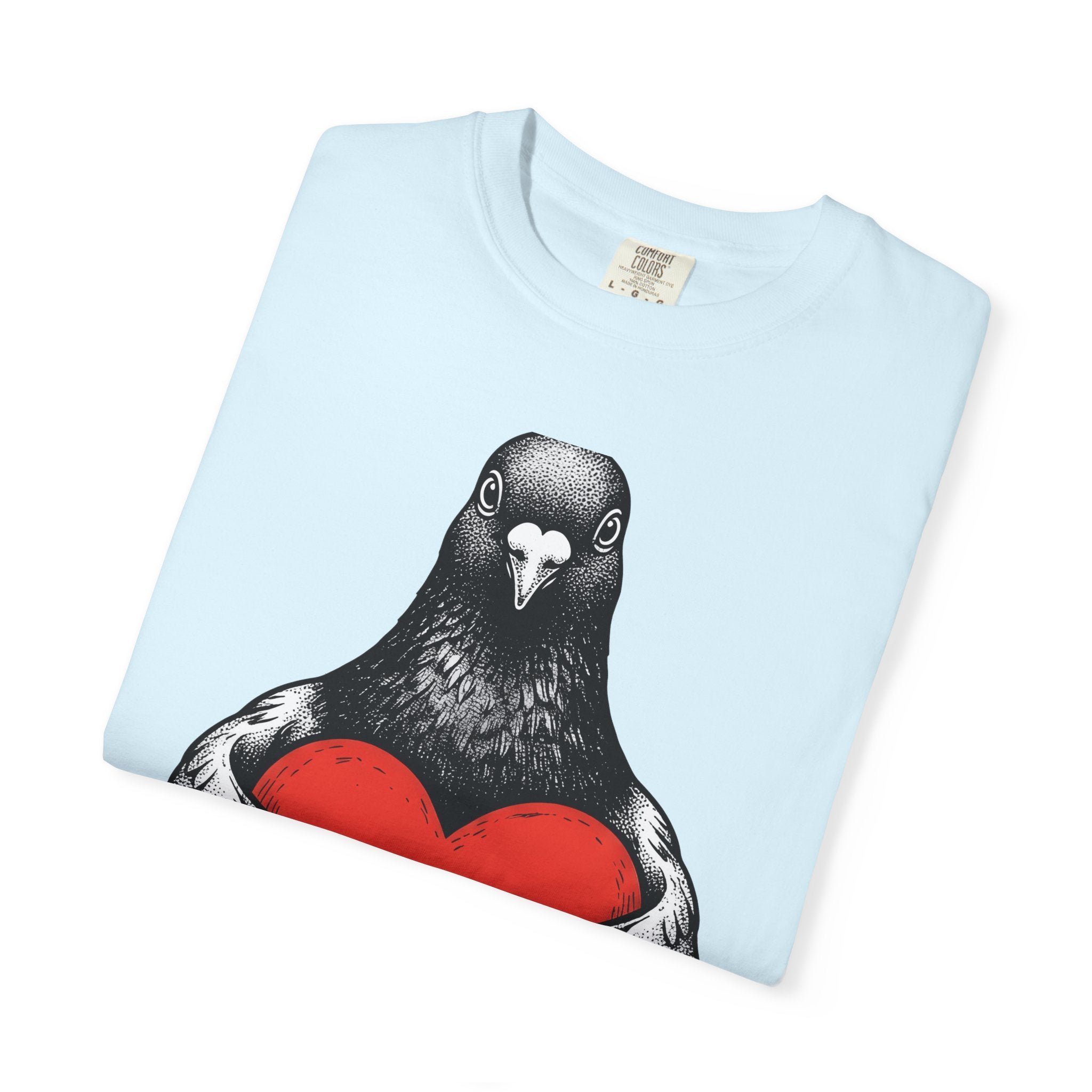 Dove Heart Shirt Animals Holiday Gift Women Sketch Tee Heart T-Shirt Creature Fan Pigeon Tshirt Christmas Graphic Retro Romance Tshirt